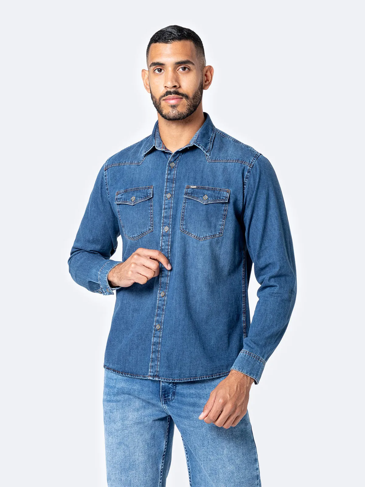 CAMISA REGULAR FIT MANGA LARGA HOMBRE PIONIER - 1