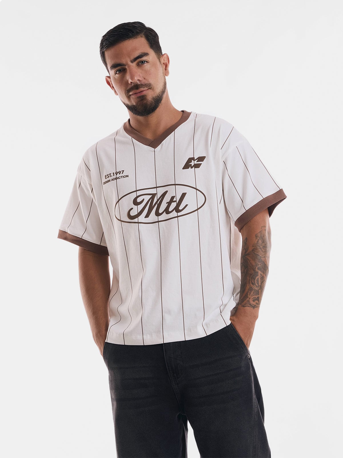 POLO BOXY FIT MANGA CORTA HOMBRE METAL JEANS ONE - 1