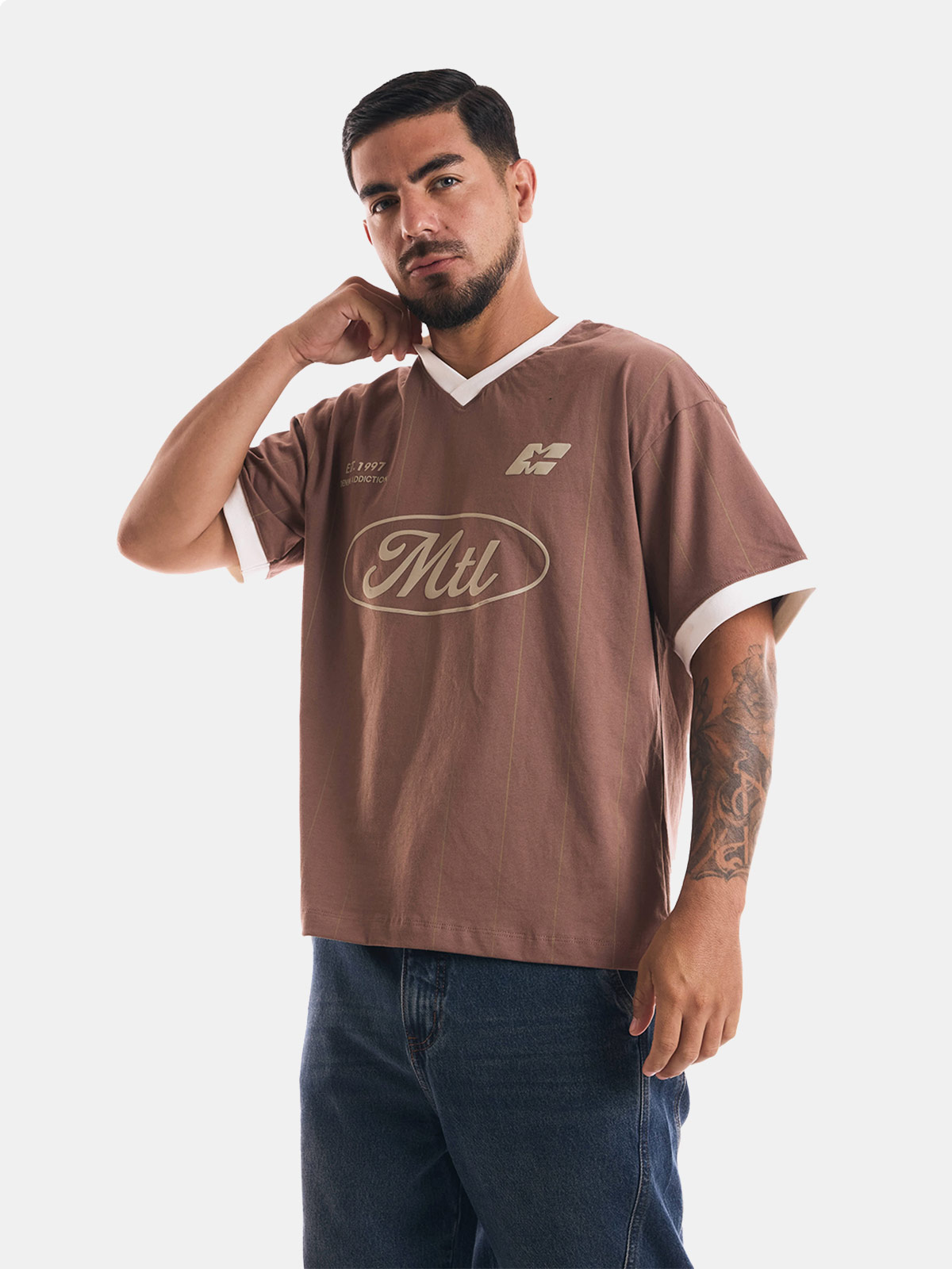 POLO BOXY FIT MANGA CORTA HOMBRE METAL JEANS ONE - 3