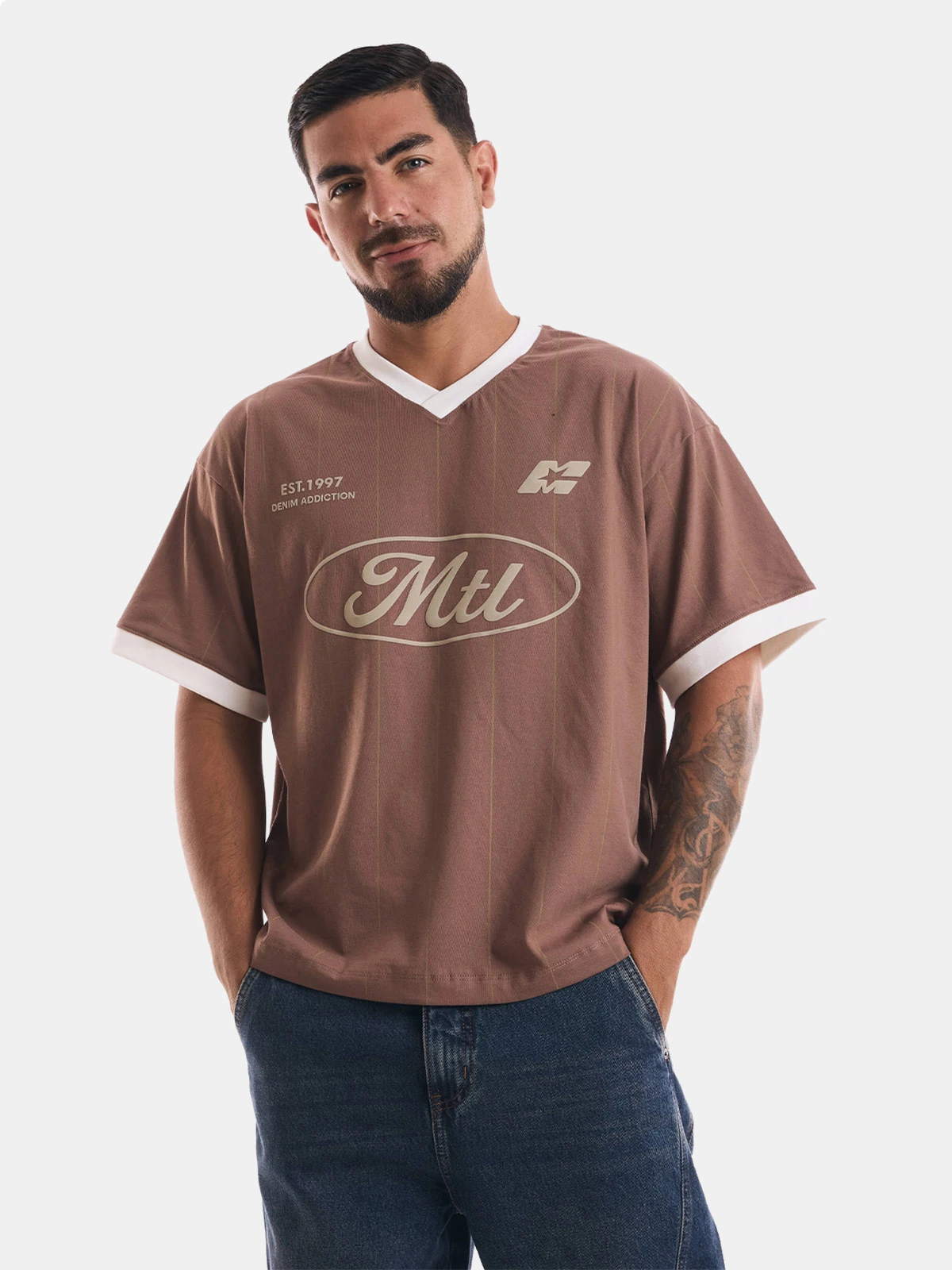 POLO BOXY FIT MANGA CORTA HOMBRE METAL JEANS ONE - 1