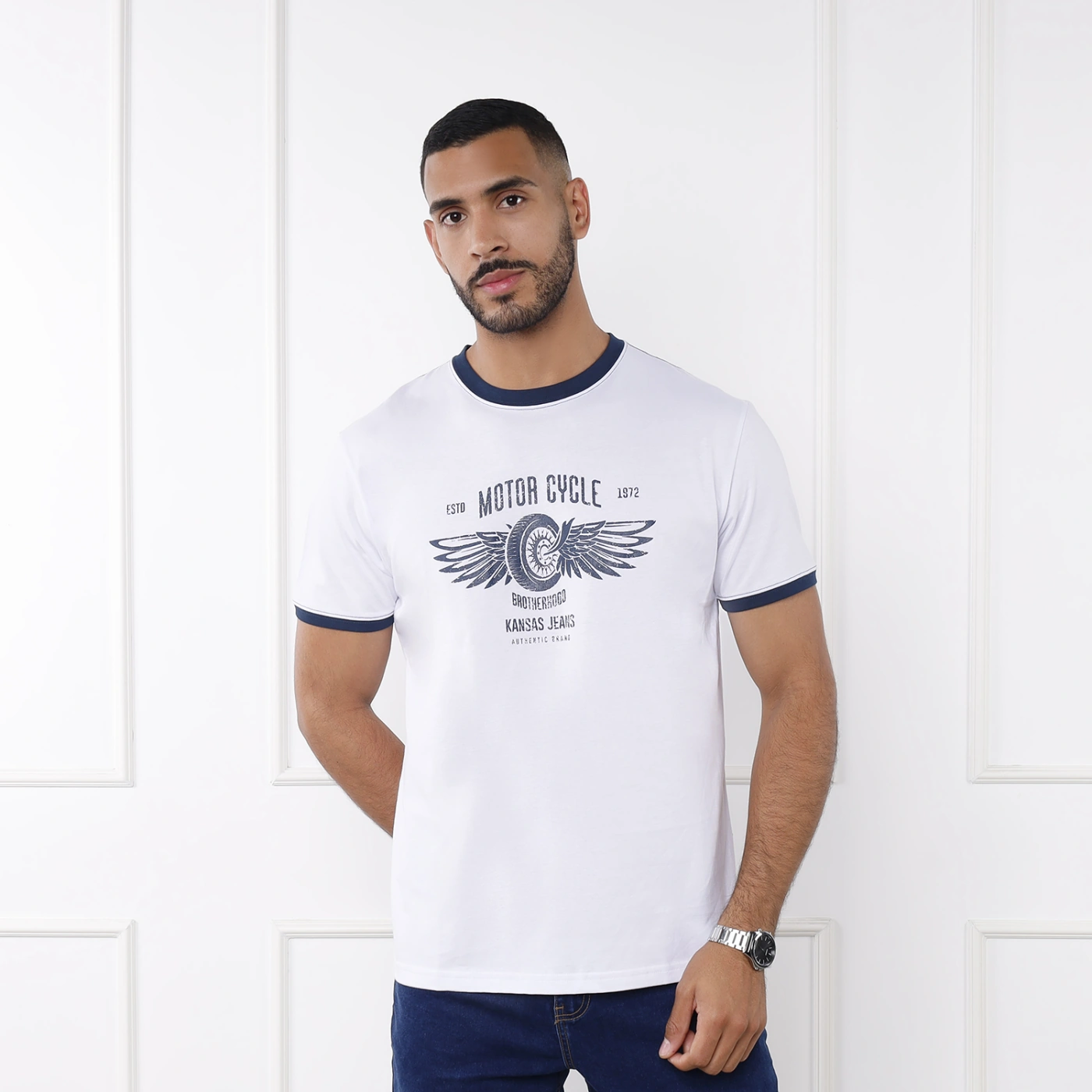 POLO MANGA CORTA HOMBRE KANSAS BLANCO DAN - 1