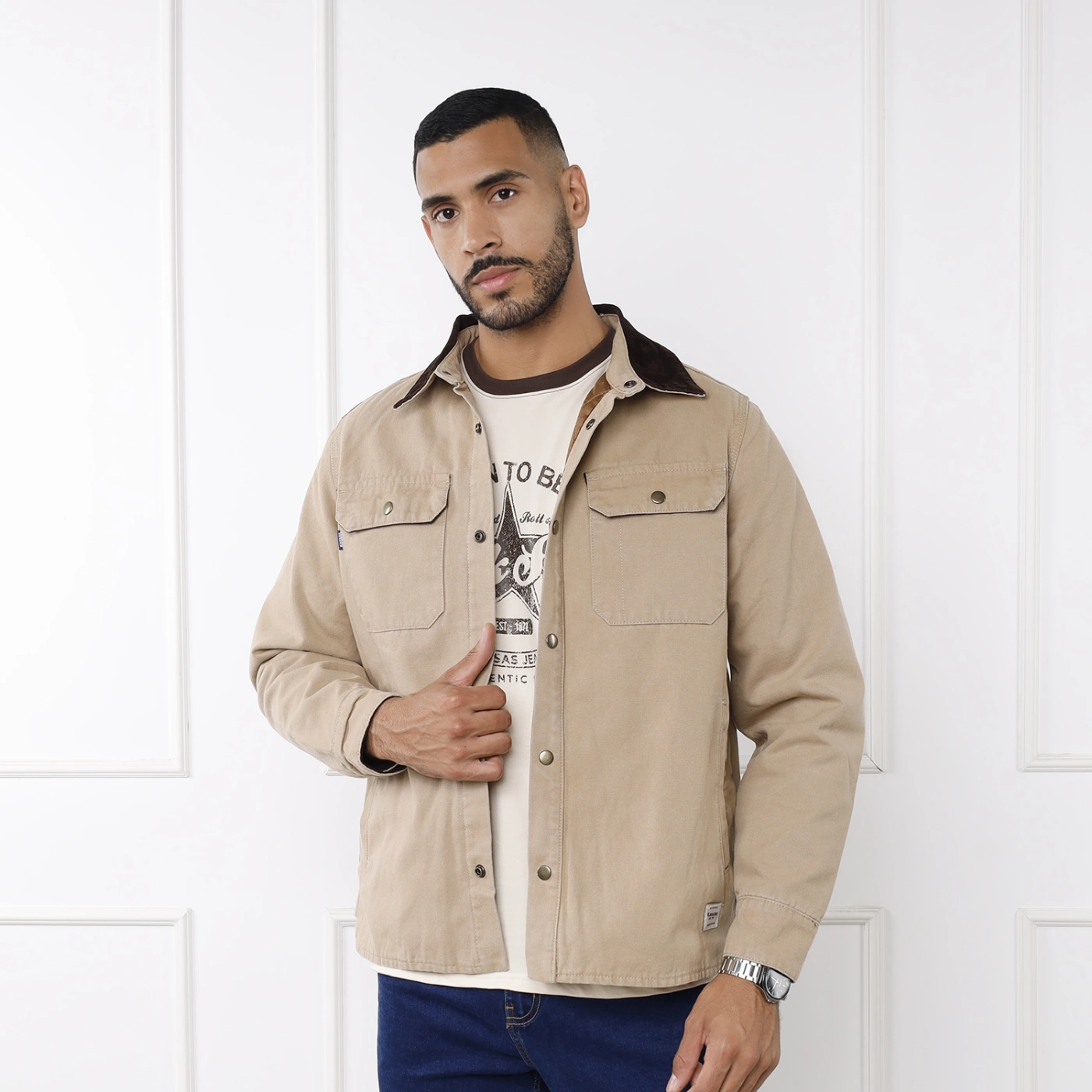 CASACA REGULAR FIT HOMBRE KANSAS BEIGE DARIEL - 1