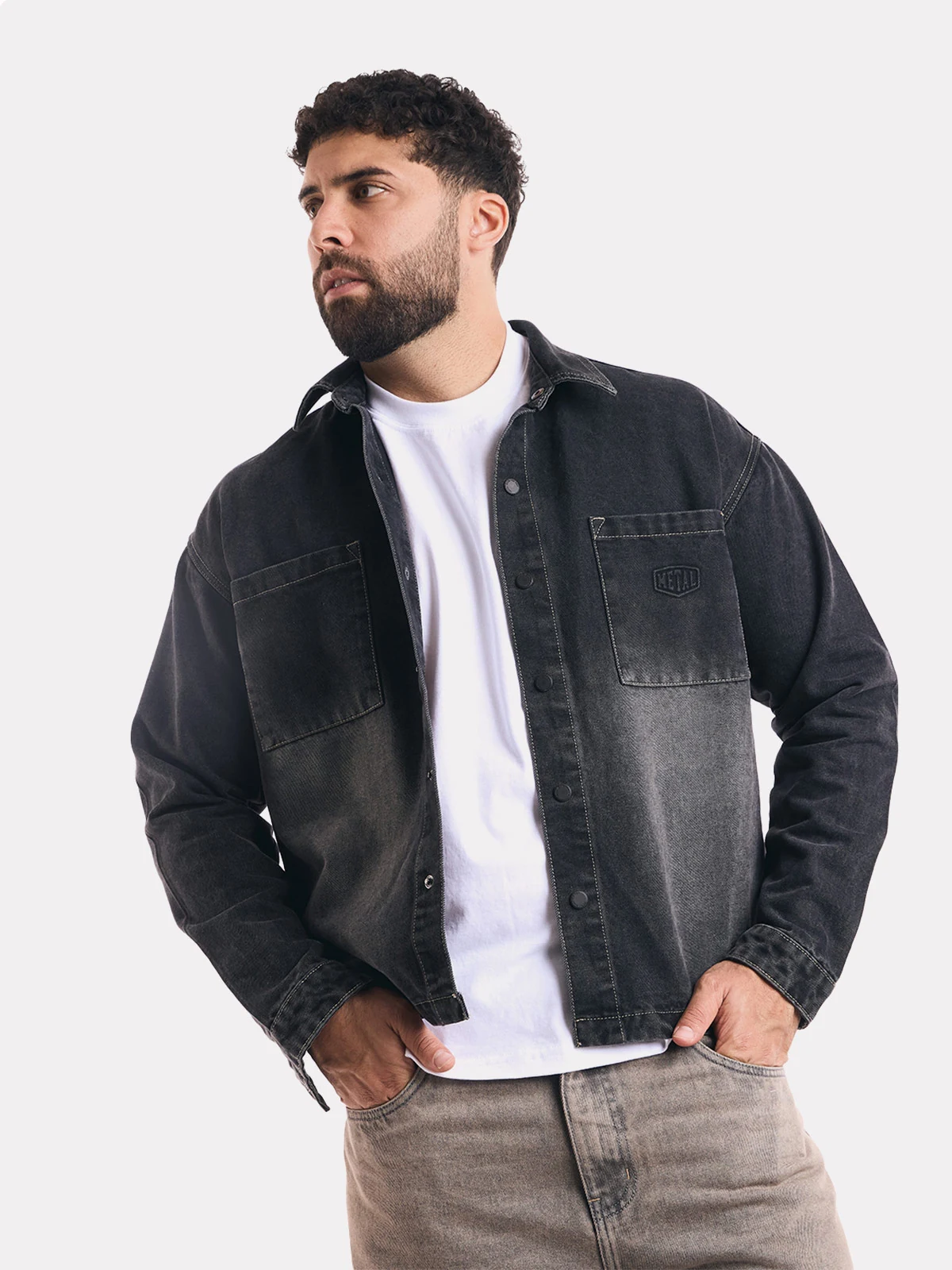 CASACA BOXY FIT MANGA LARGA HOMBRE METAL JEANS SUNSET - 1