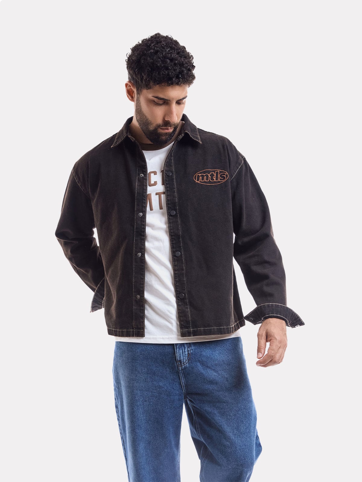 CASACA BOXY FIT MANGA LARGA HOMBRE METAL JEANS GARY - 1