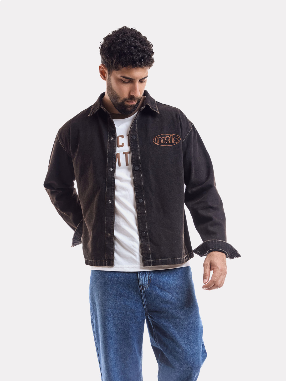 CASACA BOXY FIT MANGA LARGA HOMBRE METAL JEANS GARY - 1
