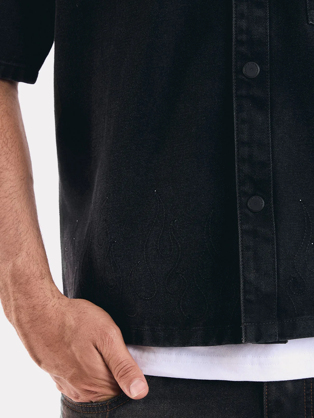 CAMISA MANGA CORTA BOXY FIT HOMBRE METAL JEANS LEX - 4