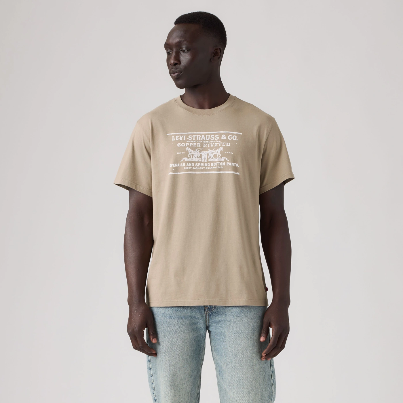 POLO MANGA CORTA ALGODÓN HOMBRE LEVIS MARRÓN CLARO GRAPHIC TEE - 1