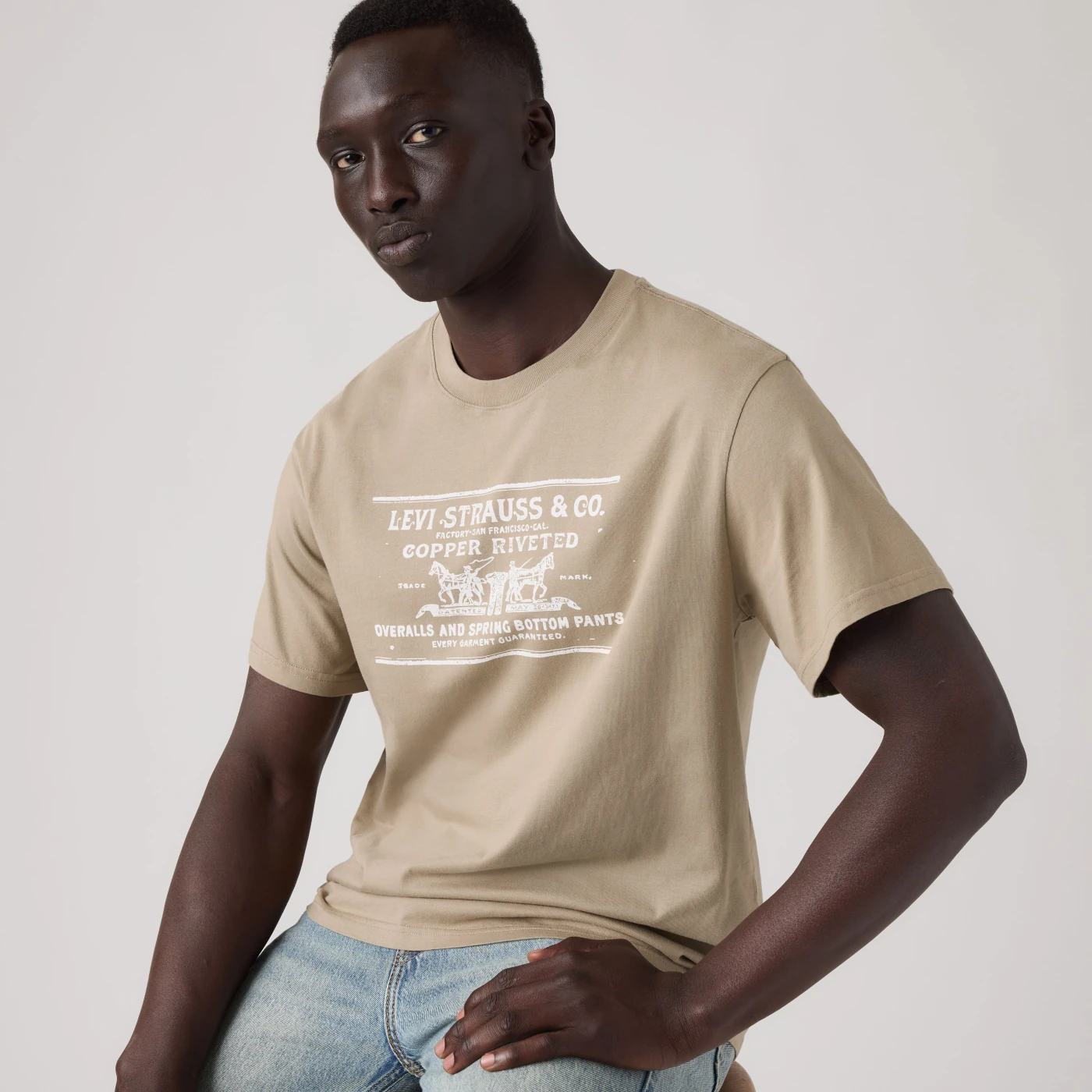 POLO MANGA CORTA ALGODÓN HOMBRE LEVIS MARRÓN CLARO GRAPHIC TEE - 3
