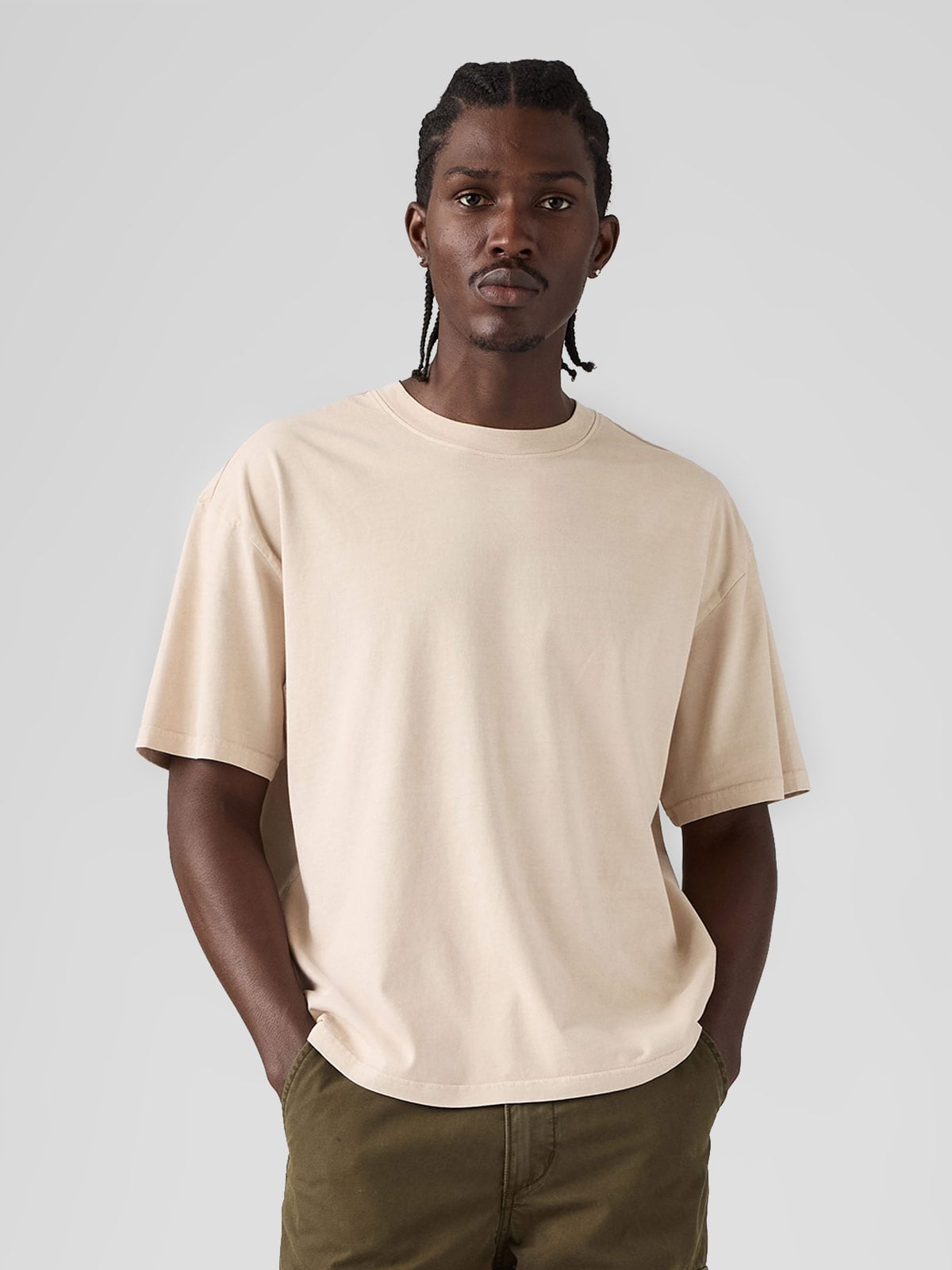 POLO MANGA CORTA ALGODÓN HOMBRE LEVIS CREMA BOXY - 1
