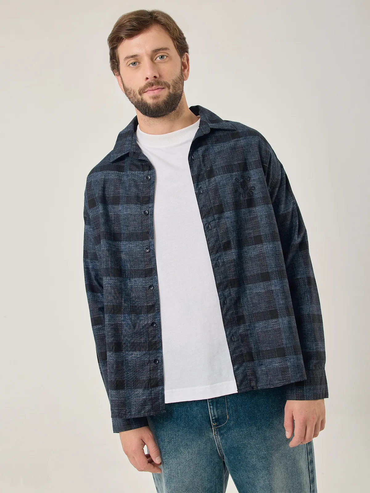 CAMISA MANGA LARGA ALGODÓN HOMBRE BARBADOS CUADROS - 1