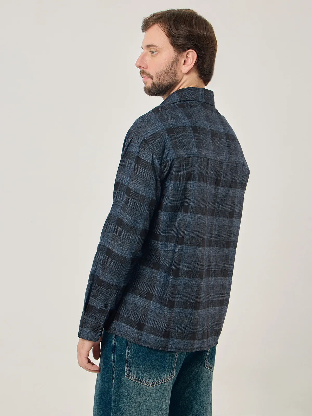 CAMISA MANGA LARGA ALGODÓN HOMBRE BARBADOS CUADROS - 2