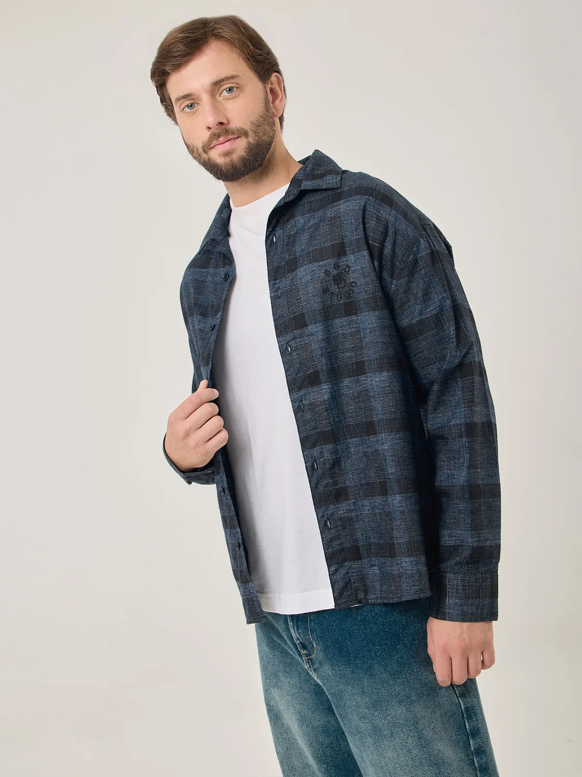 CAMISA MANGA LARGA ALGODÓN HOMBRE BARBADOS CUADROS - 3