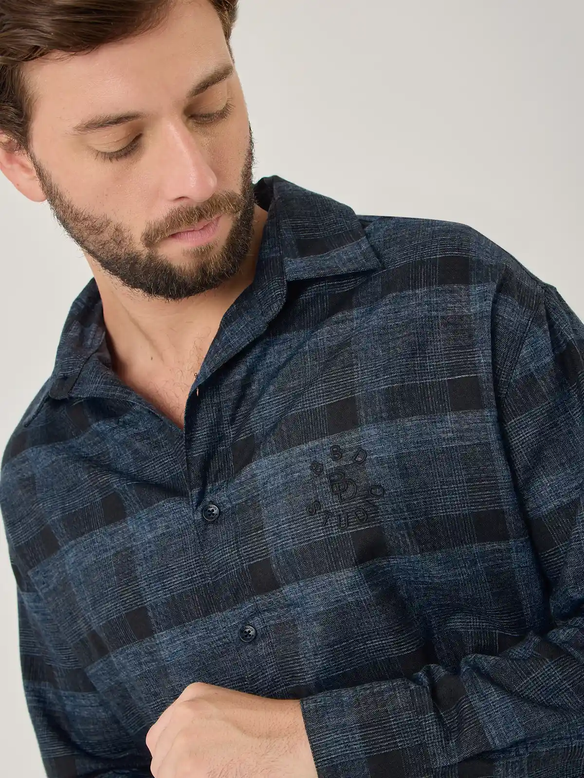 CAMISA MANGA LARGA ALGODÓN HOMBRE BARBADOS CUADROS - 4