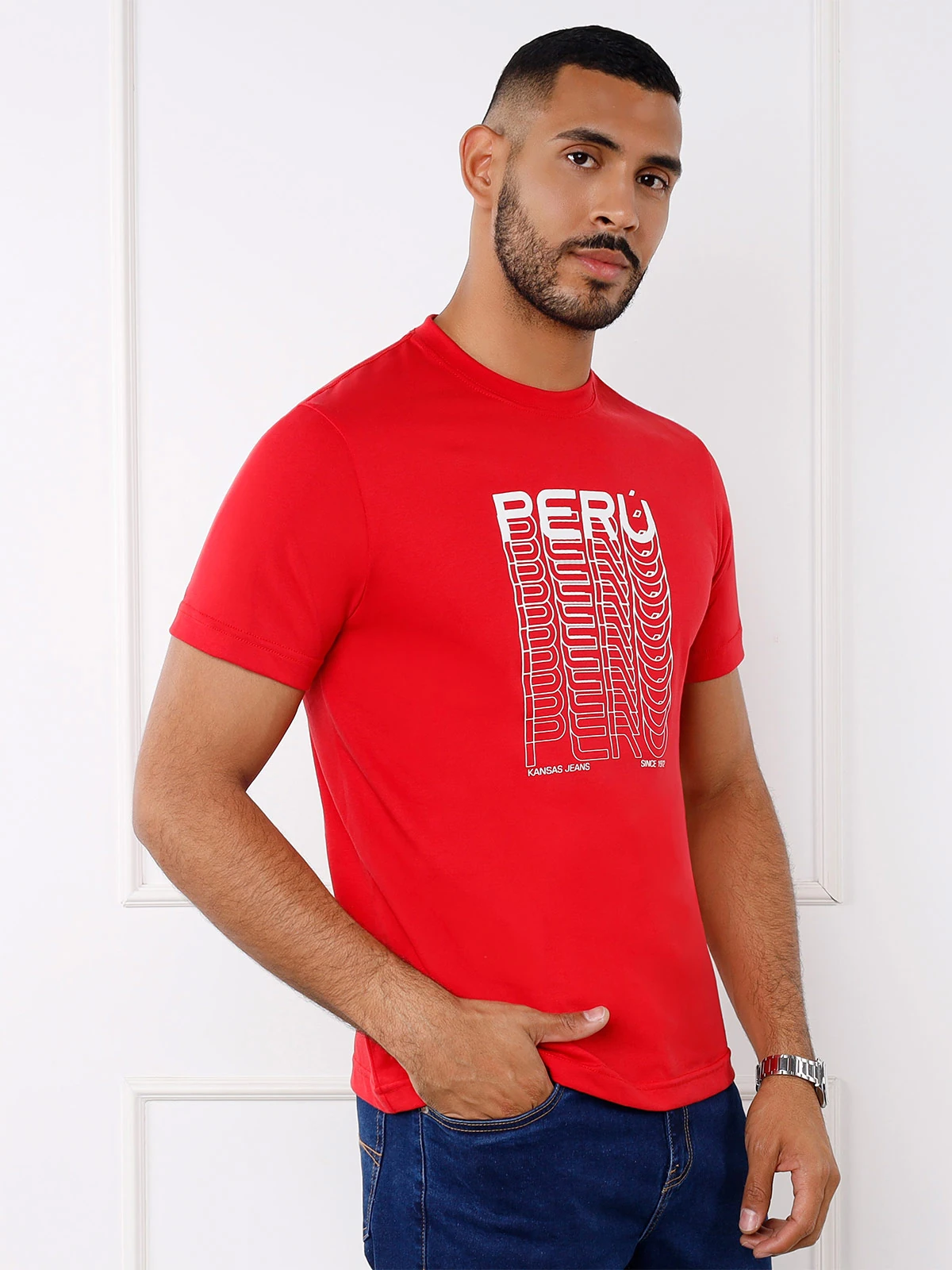 POLO REGULAR FIT HOMBRE MANGA CORTA KANSAS ESTAMPADO KLEY - 3