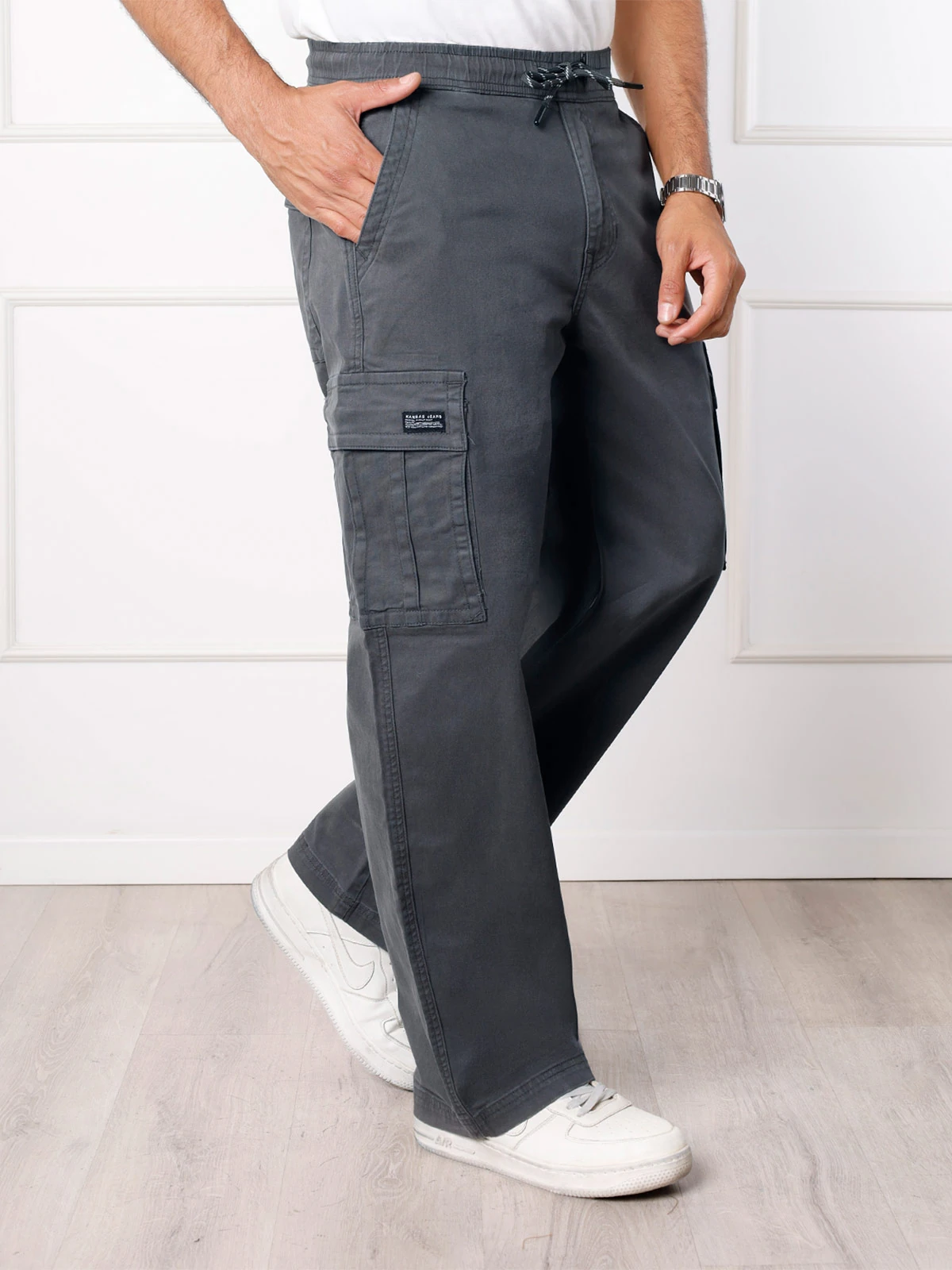 PANTALÓN BAGGY FIT HOMBRE KANSAS CARGO ALGODÓN VALENCIA - 3