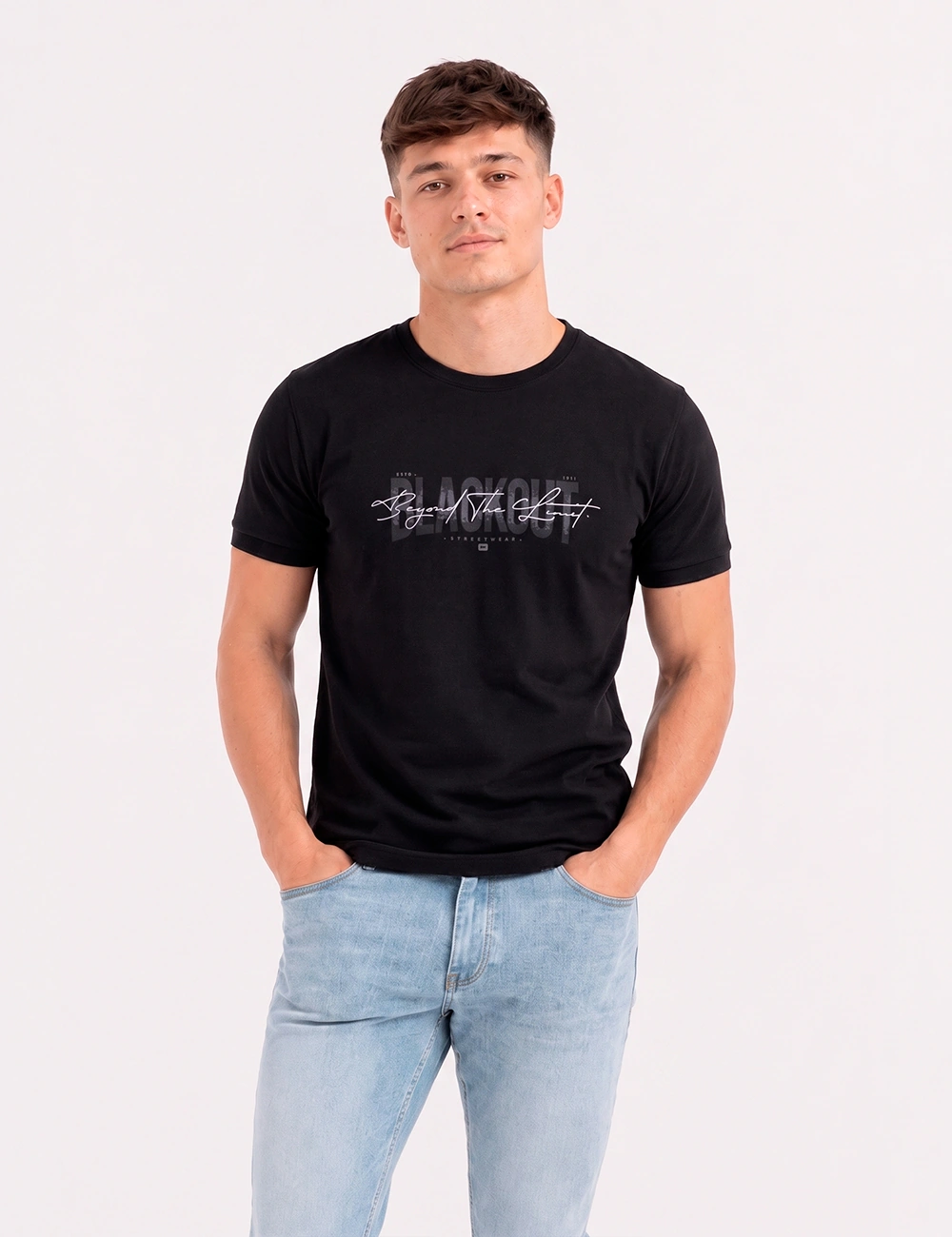 POLO MANGA CORTA ALGODÓN HOMBRE BLACKOUT CUELLO REDONDO - 1