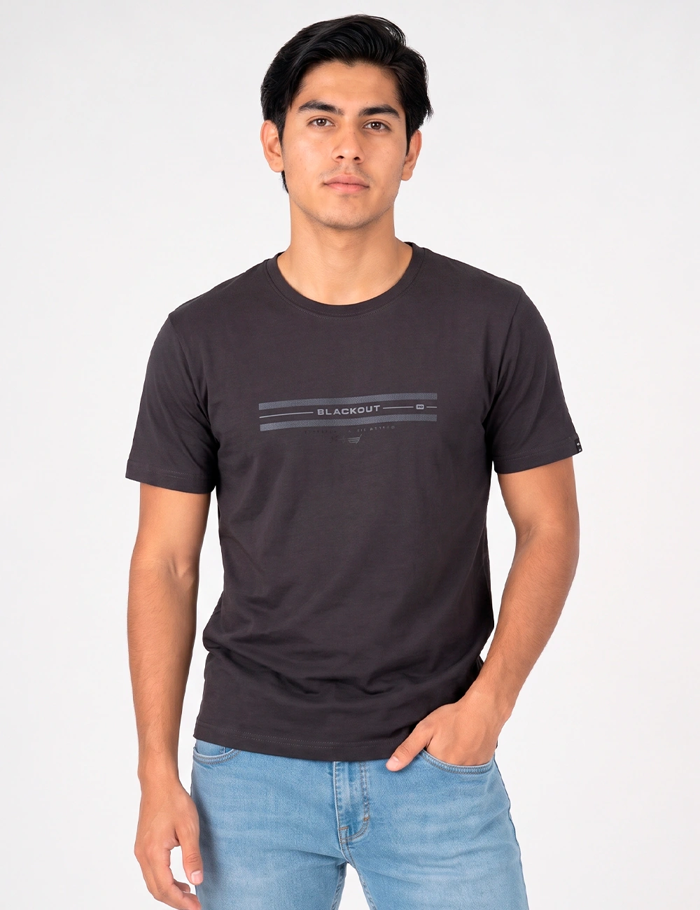 POLO MANGA CORTA ALGODÓN HOMBRE BLACKOUT CUELLO REDONDO - 1