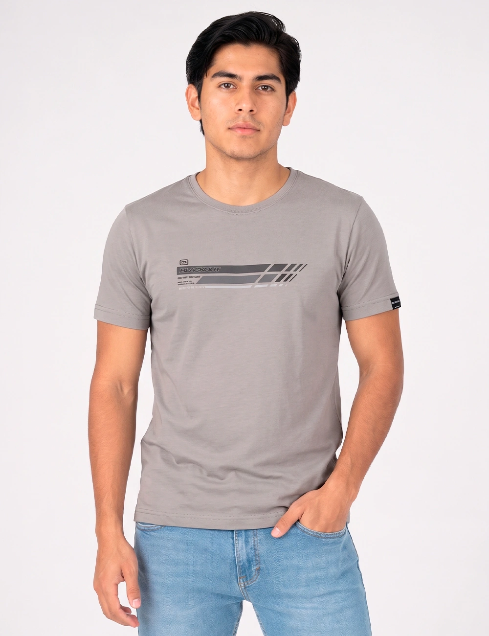 POLO MANGA CORTA ALGODÓN HOMBRE BLACKOUT CUELLO REDONDO - 1