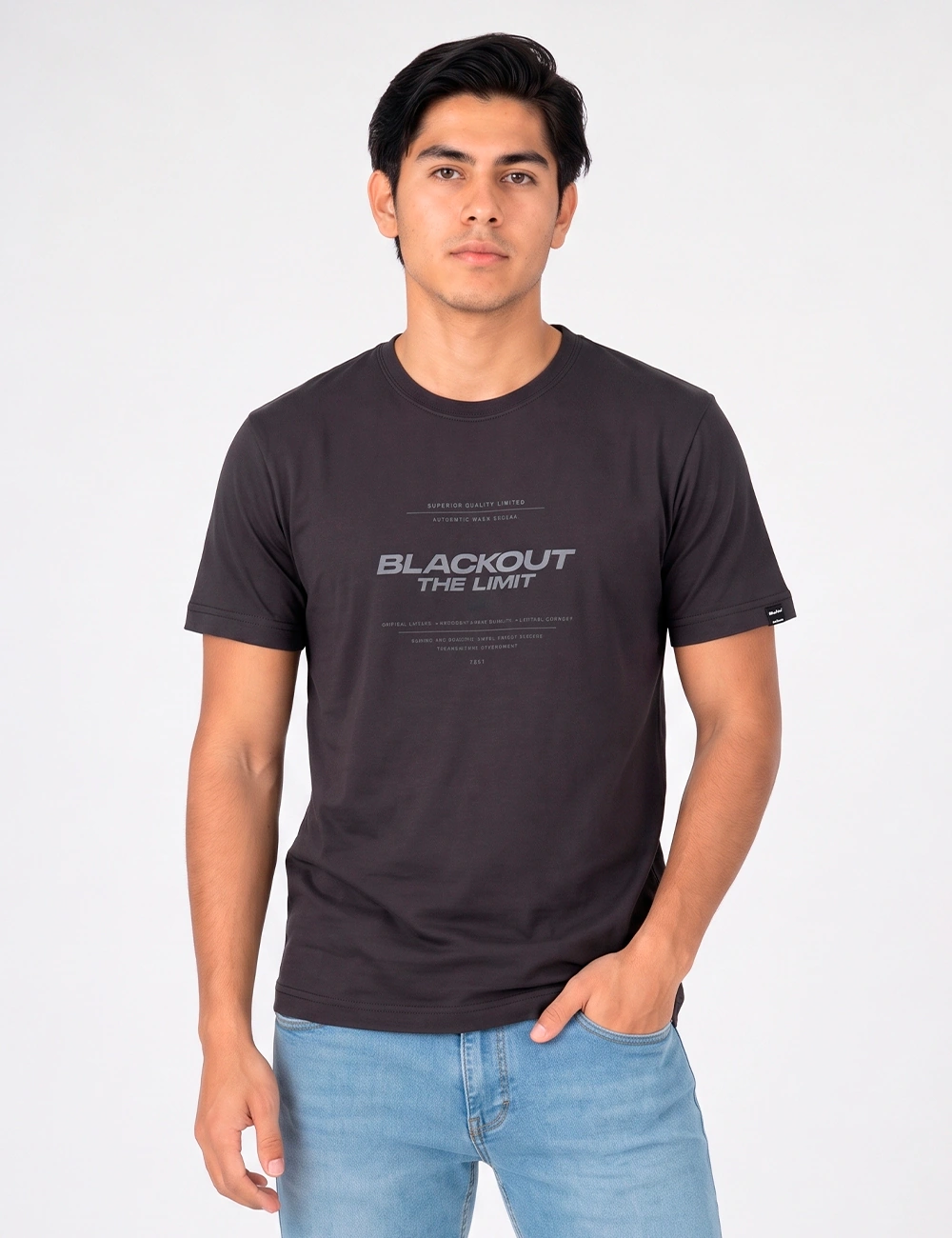 POLO MANGA CORTA ALGODÓN HOMBRE BLACKOUT CUELLO REDONDO - 1