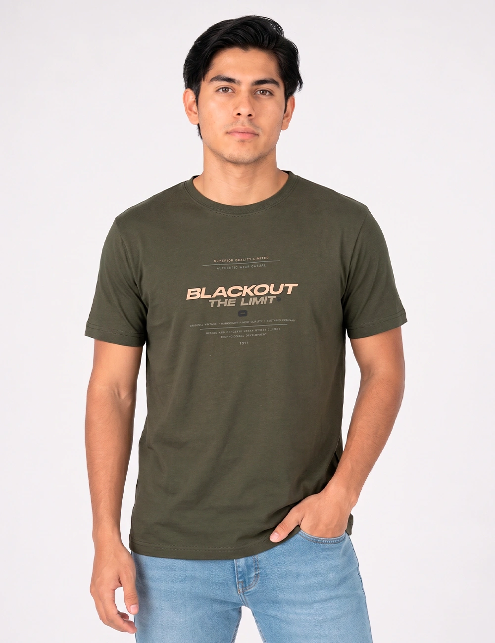 POLO MANGA CORTA ALGODÓN HOMBRE BLACKOUT CUELLO REDONDO - 1