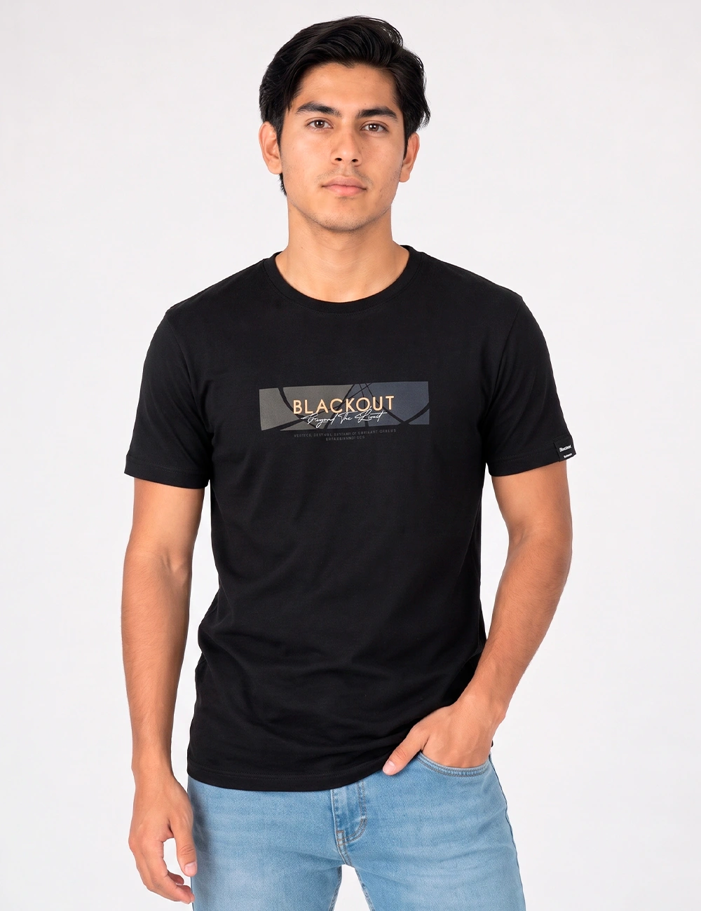 POLO MANGA CORTA ALGODÓN HOMBRE BLACKOUT CUELLO REDONDO - 1