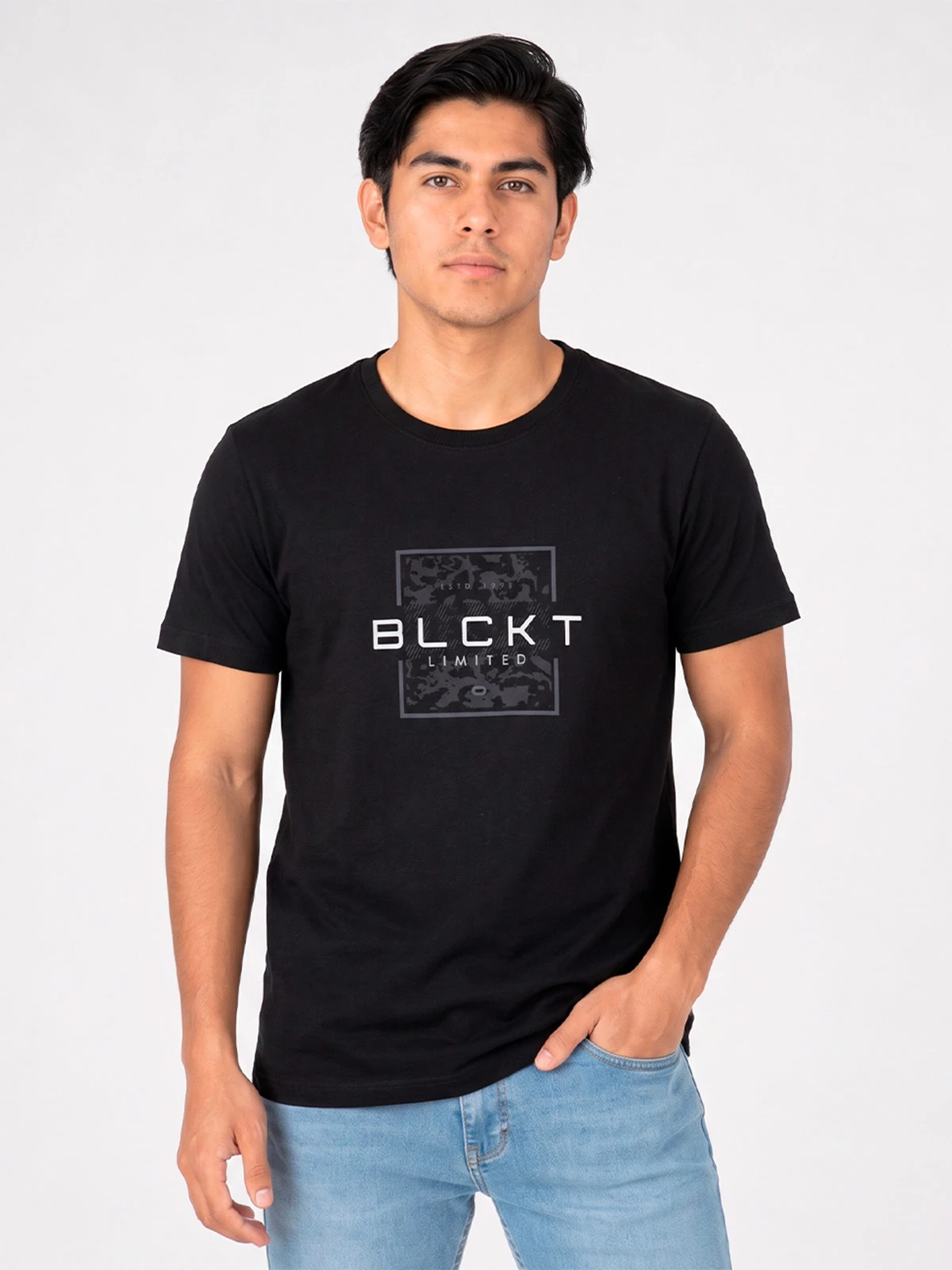 POLO MANGA CORTA ALGODÓN HOMBRE BLACKOUT CUELLO REDONDO - 1