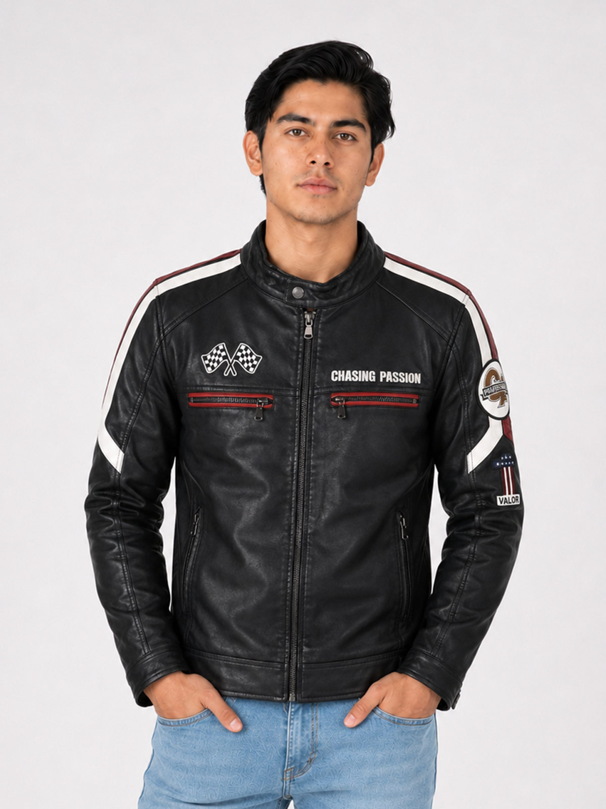 CASACA REGULAR FIT HOMBRE WOALLANCE CUERINA PUÑO REDONDO CIERRE - 1