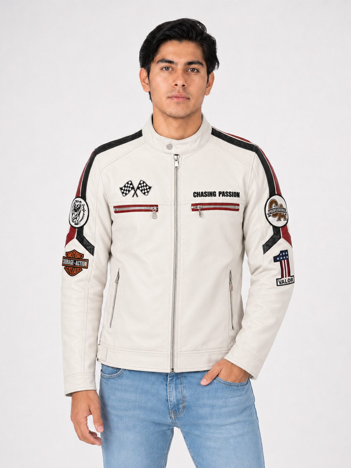 CASACA REGULAR FIT HOMBRE WOALLANCE CUERINA PUÑO REDONDO CIERRE - 1