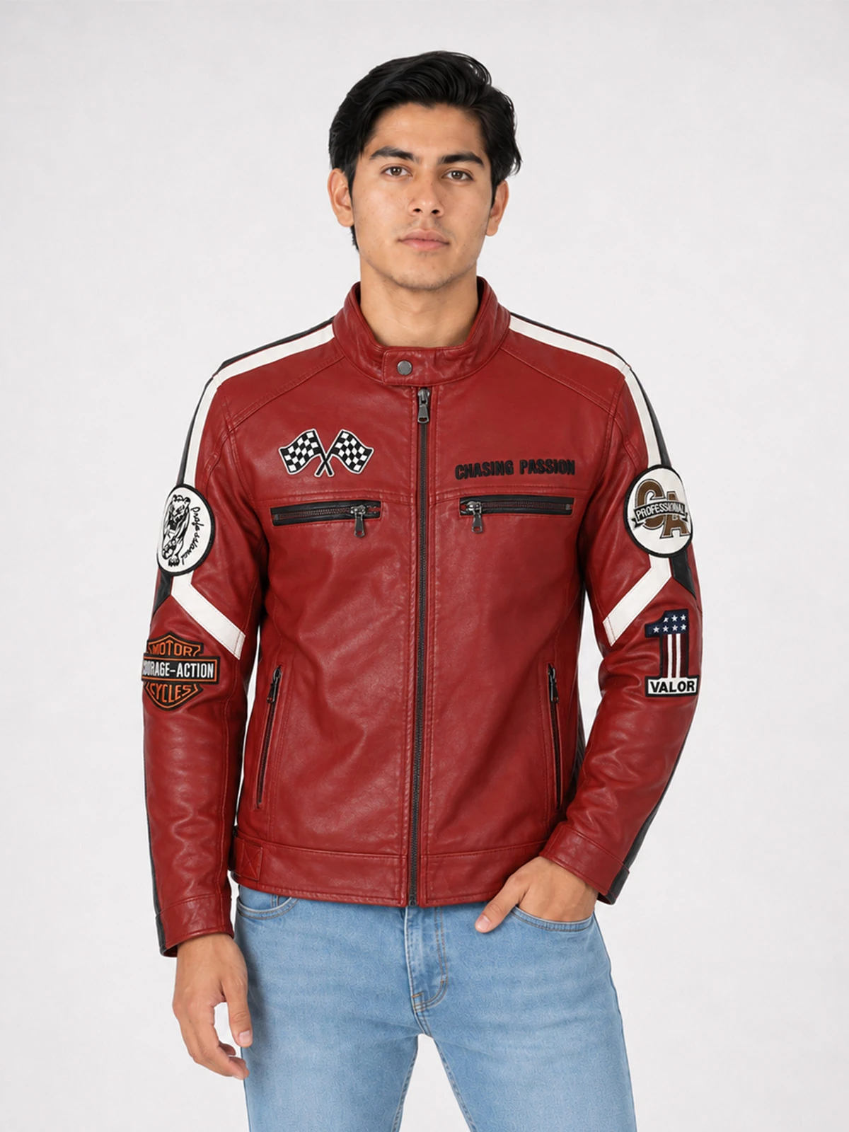 CASACA REGULAR FIT HOMBRE WOALLANCE CUERINA PUÑO REDONDO CIERRE  - 1