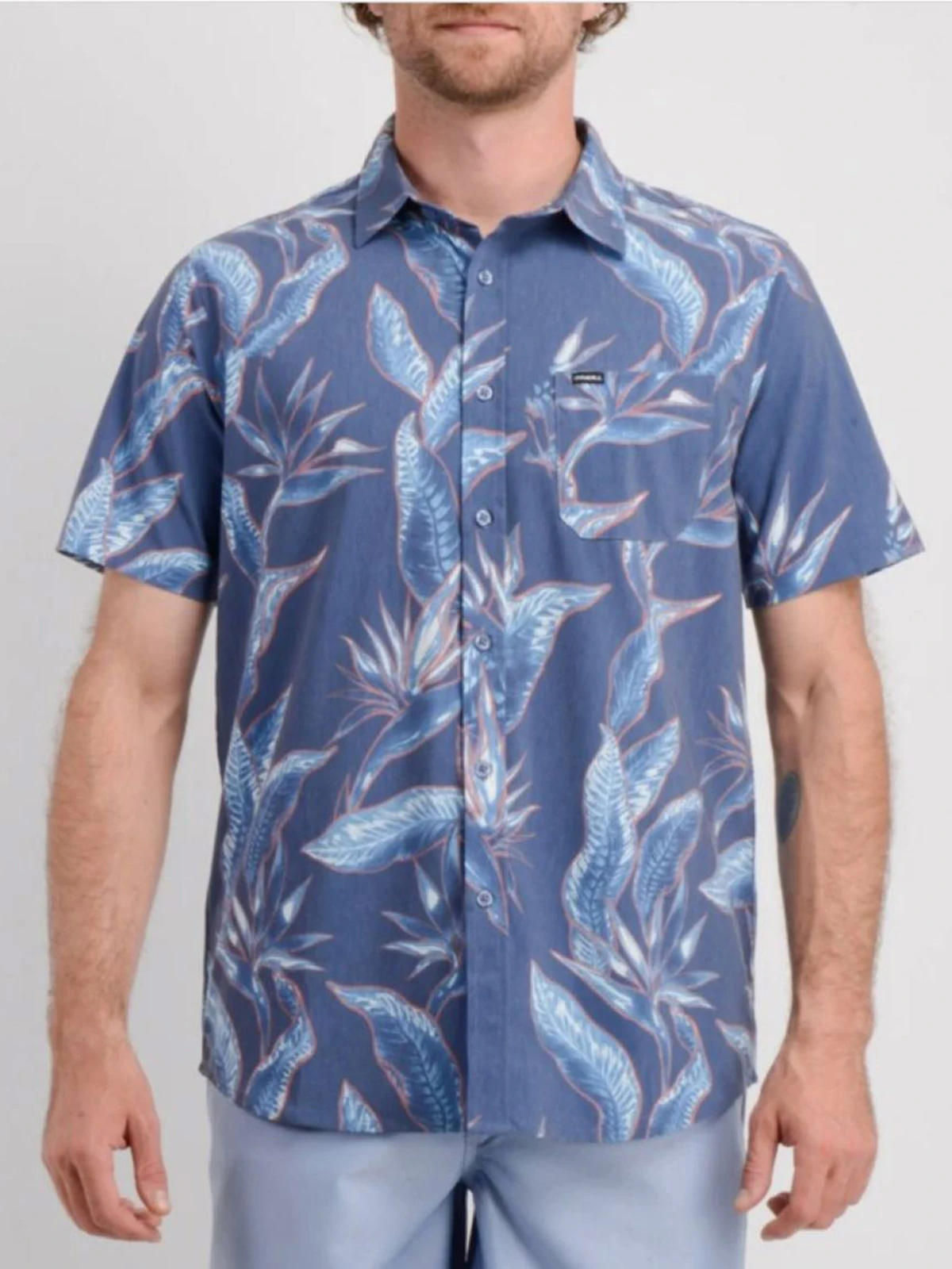 CAMISA MANGA CORTA HOMBRE O'NEILL BOLSILLO TROPICAL BLUE - 1