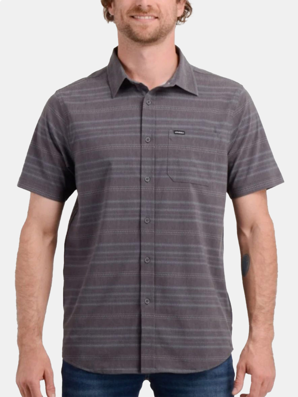 CAMISA MANGA CORTA HOMBRE O'NEILL BOLSILLO STRIPE GRAPHITE - 1