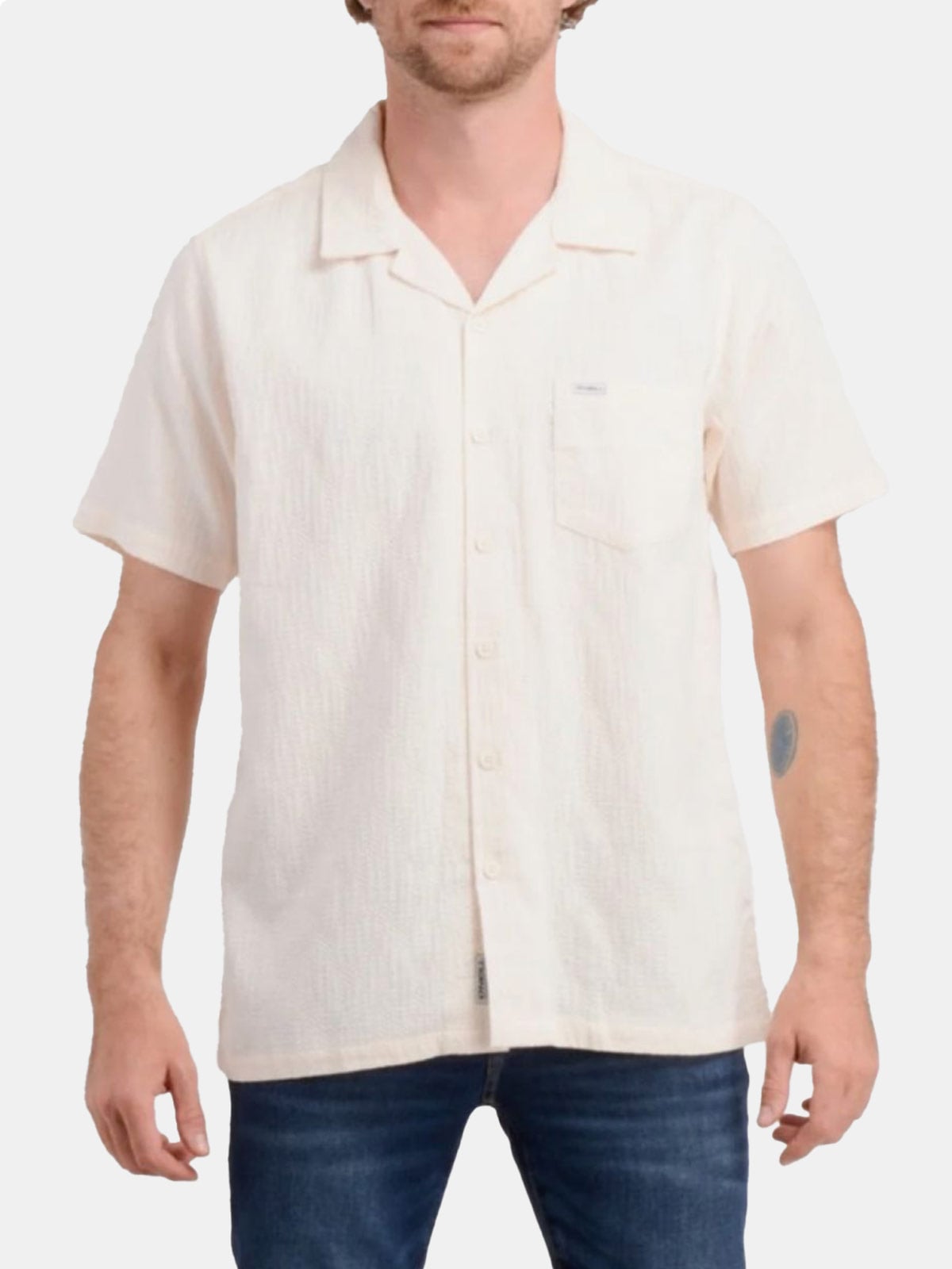 CAMISA MANGA CORTA HOMBRE O'NEILL BOLSILLO CREAM - 1