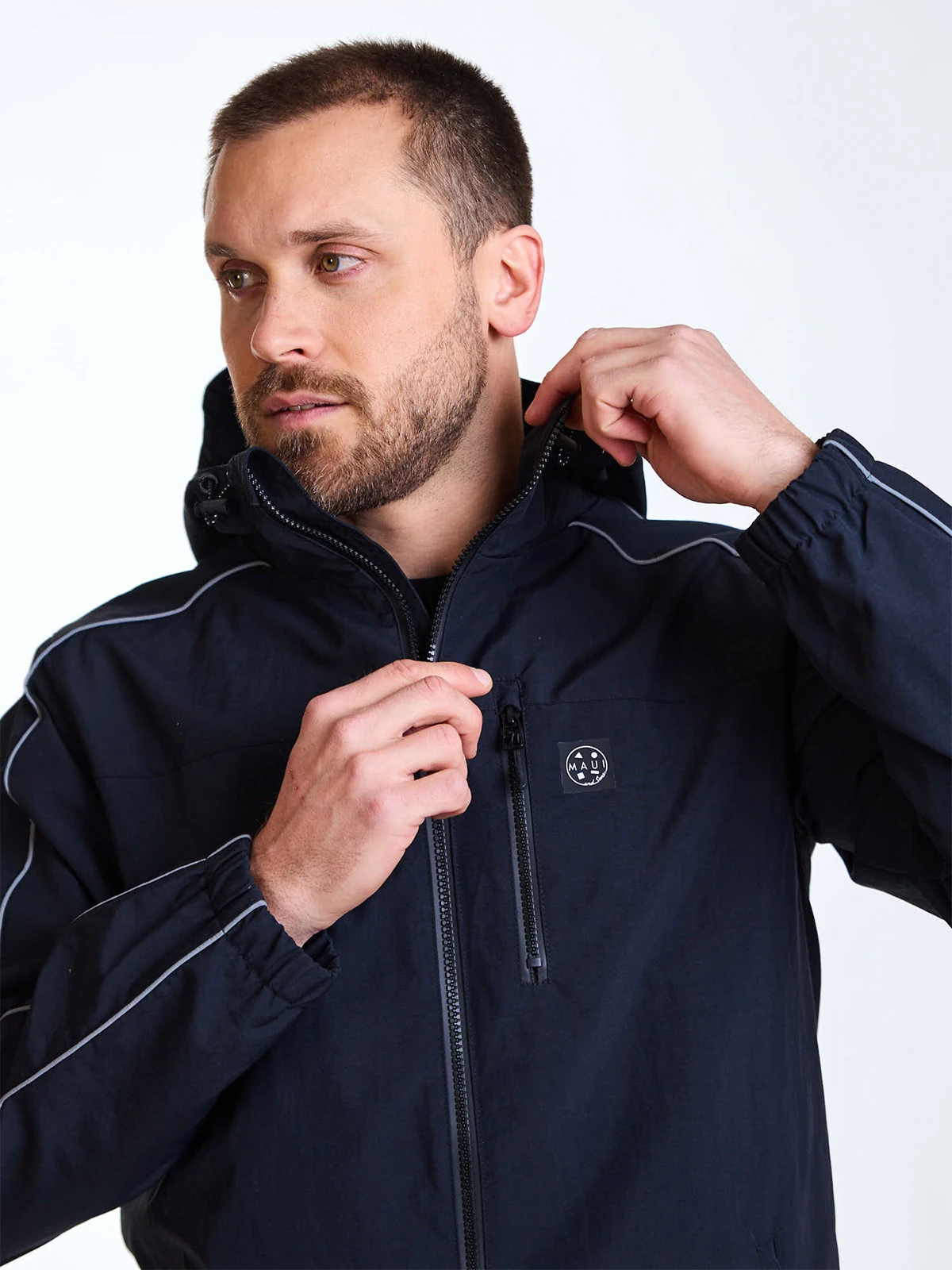 CASACA CORTAVIENTO HOMBRE MAUI AND SONS NEGRO - 4