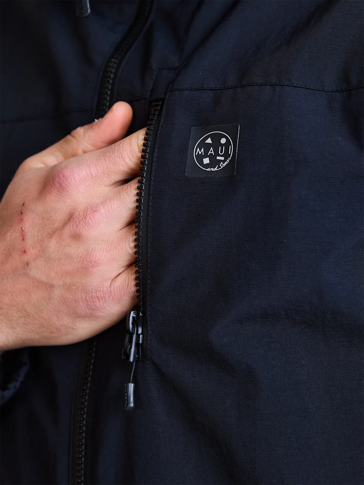 CASACA CORTAVIENTO HOMBRE MAUI AND SONS NEGRO - 7