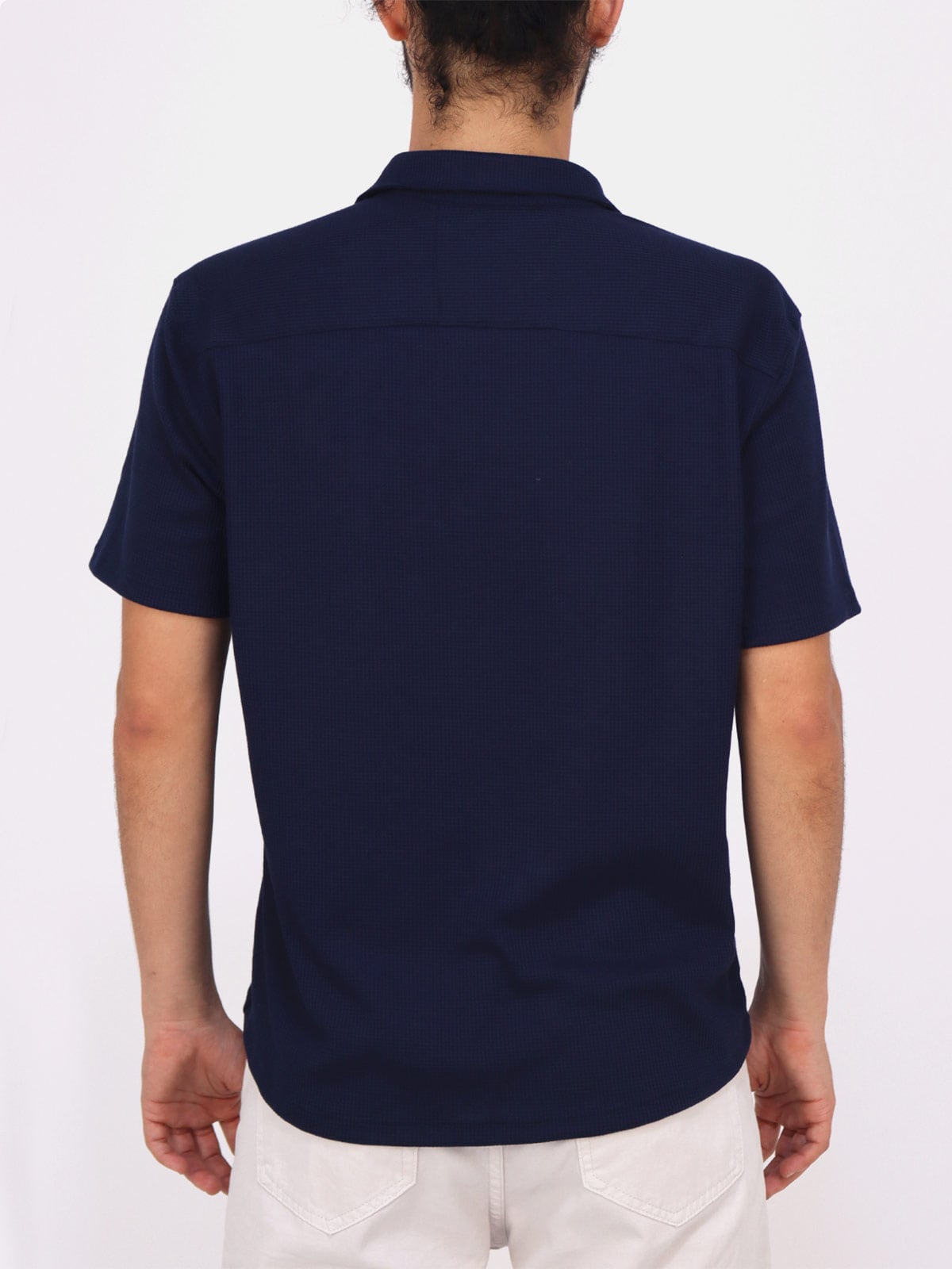 CAMISA MANGA CORTA HOMBRE KAYRA MAN AZUL WAFFLE - 2