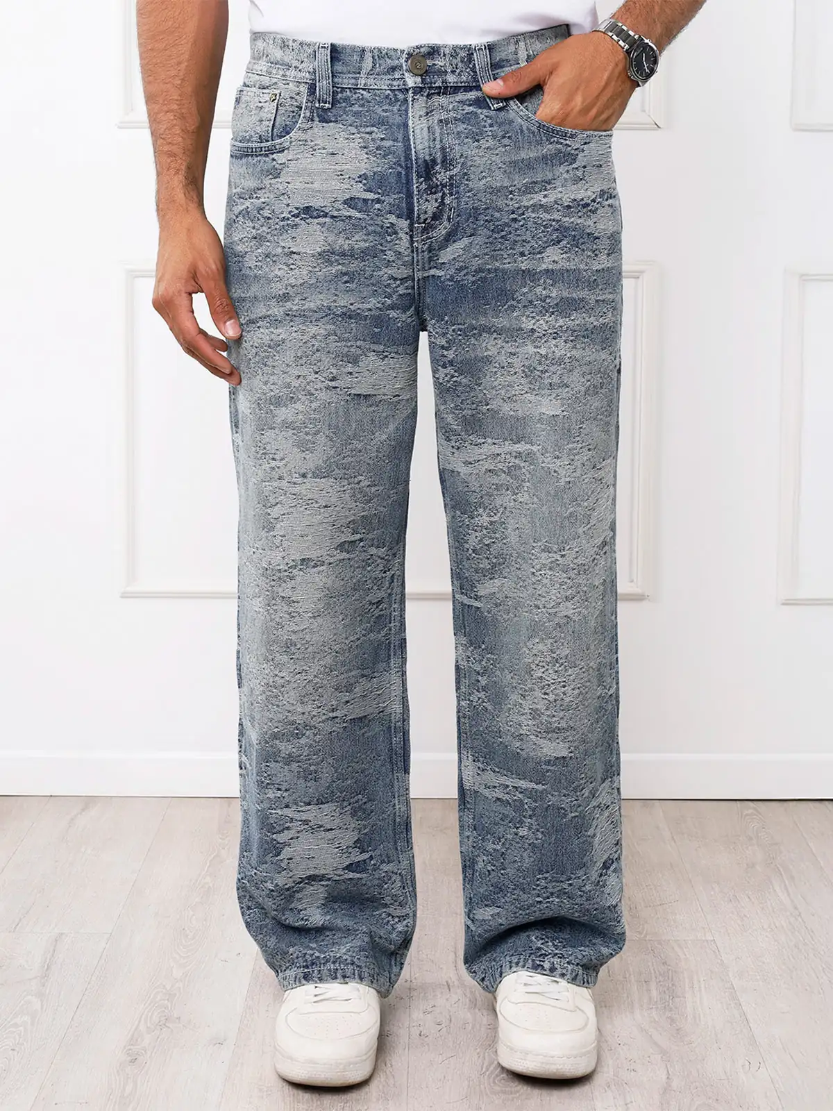JEANS ALGODÓN BAGGY HOMBRE KANSAS CELESTE - 1