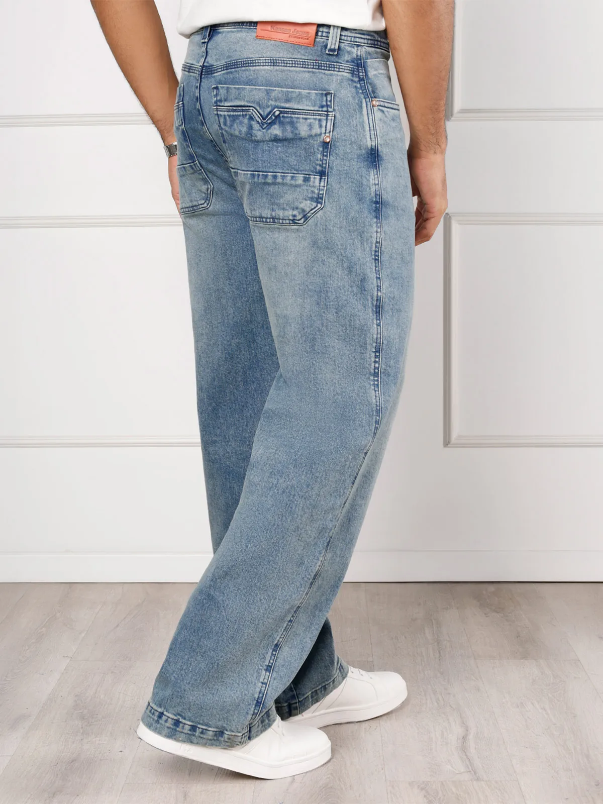 PANTALÓN ALGODÓN BAGGY HOMBRE KANSAS CELESTE - 2
