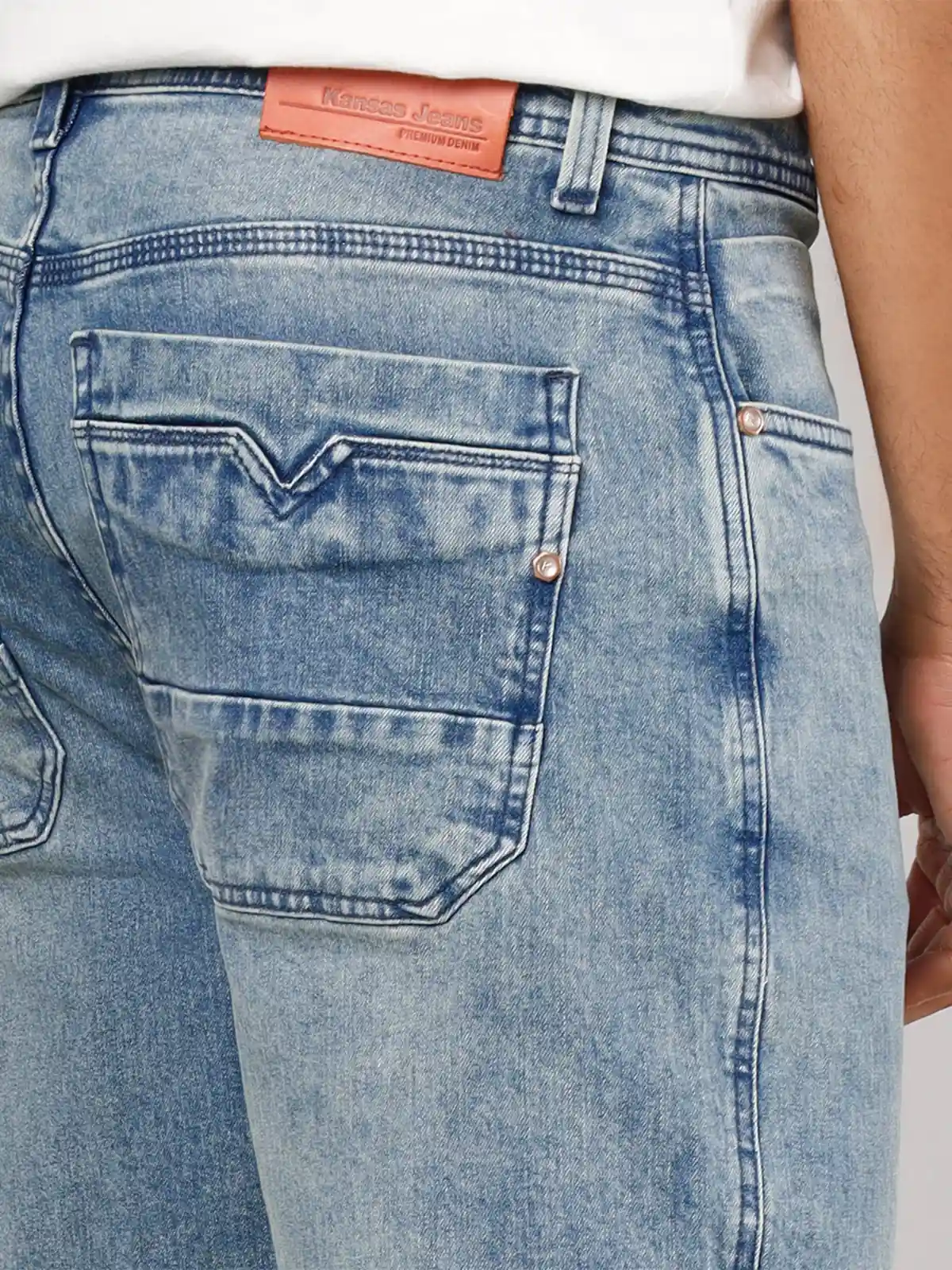 PANTALÓN ALGODÓN BAGGY HOMBRE KANSAS CELESTE - 4
