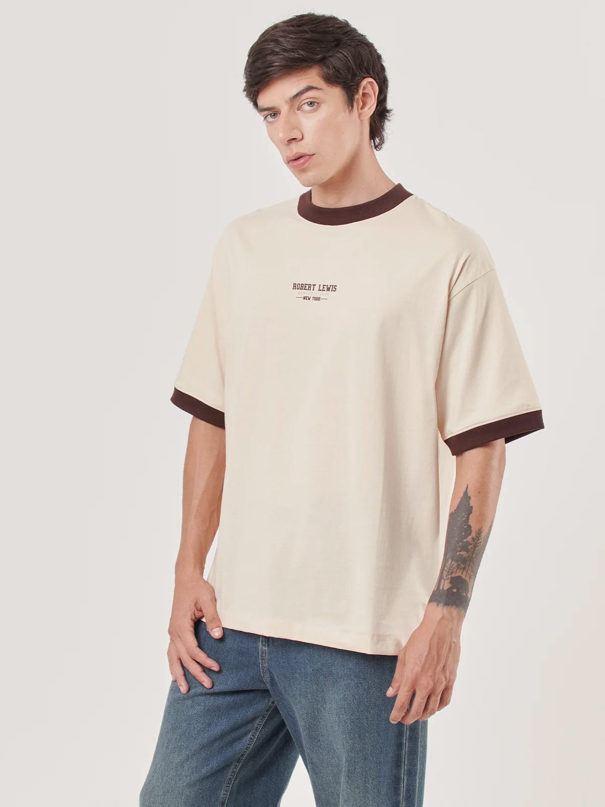 POLOS MANGA CORTA HOMBRE ROBERT LEWIS BEIGE - 1