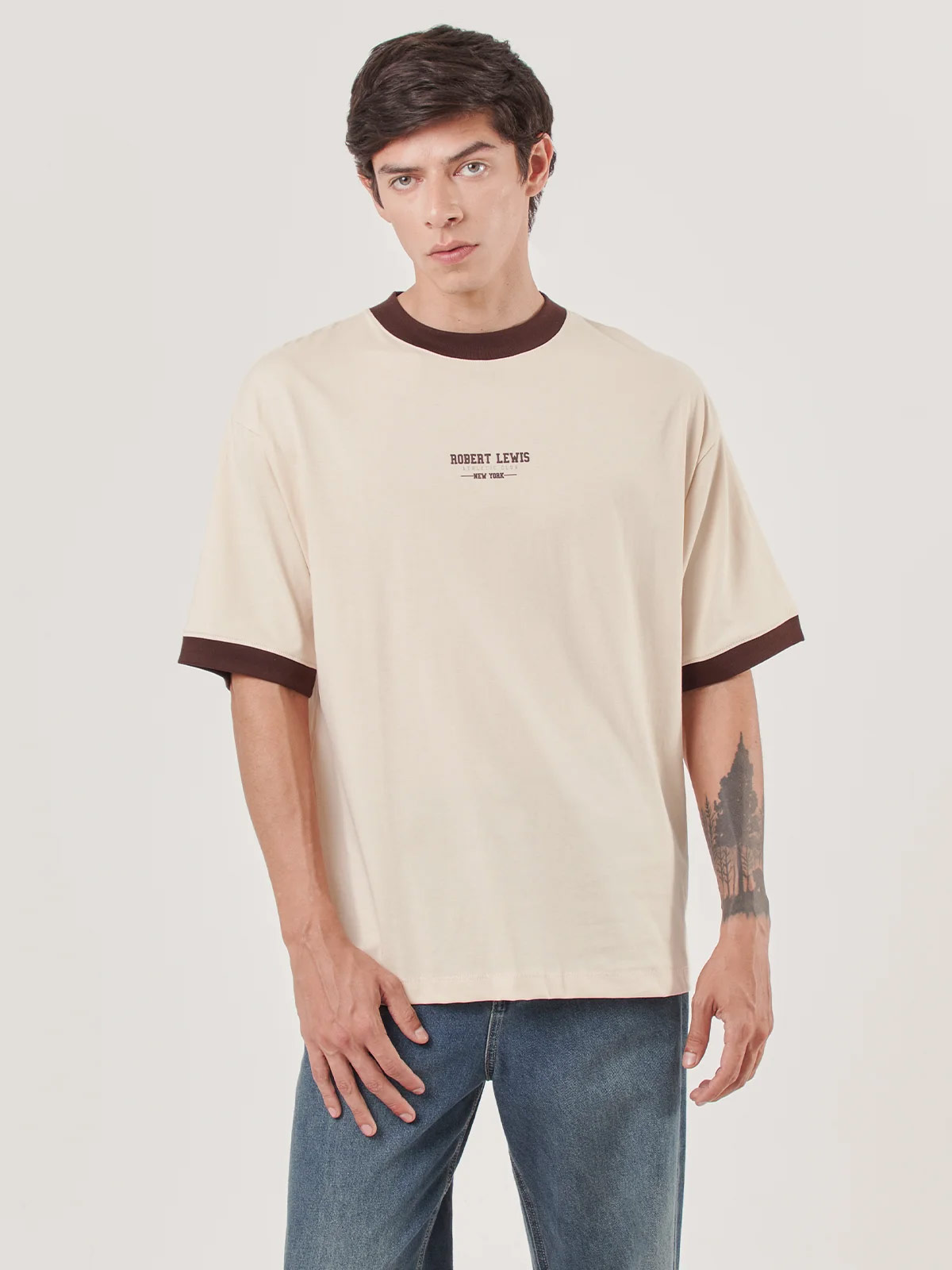 POLOS MANGA CORTA HOMBRE ROBERT LEWIS BEIGE - 3
