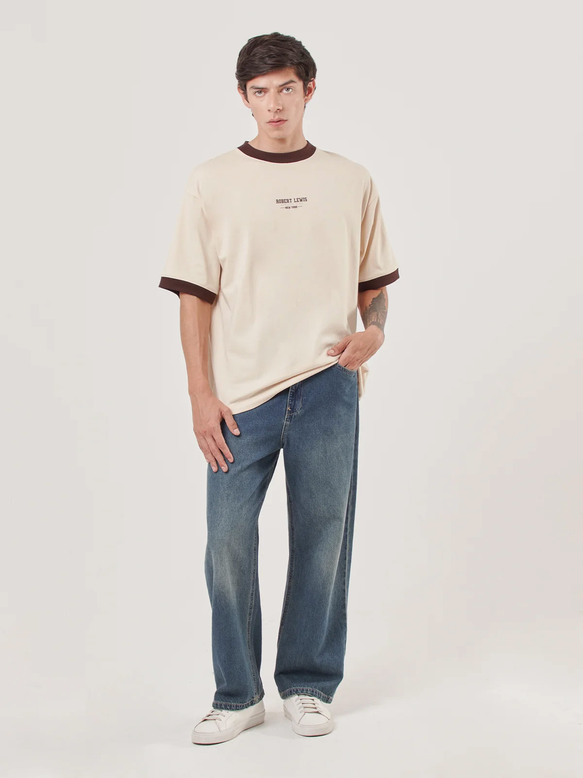 POLOS MANGA CORTA HOMBRE ROBERT LEWIS BEIGE - 5