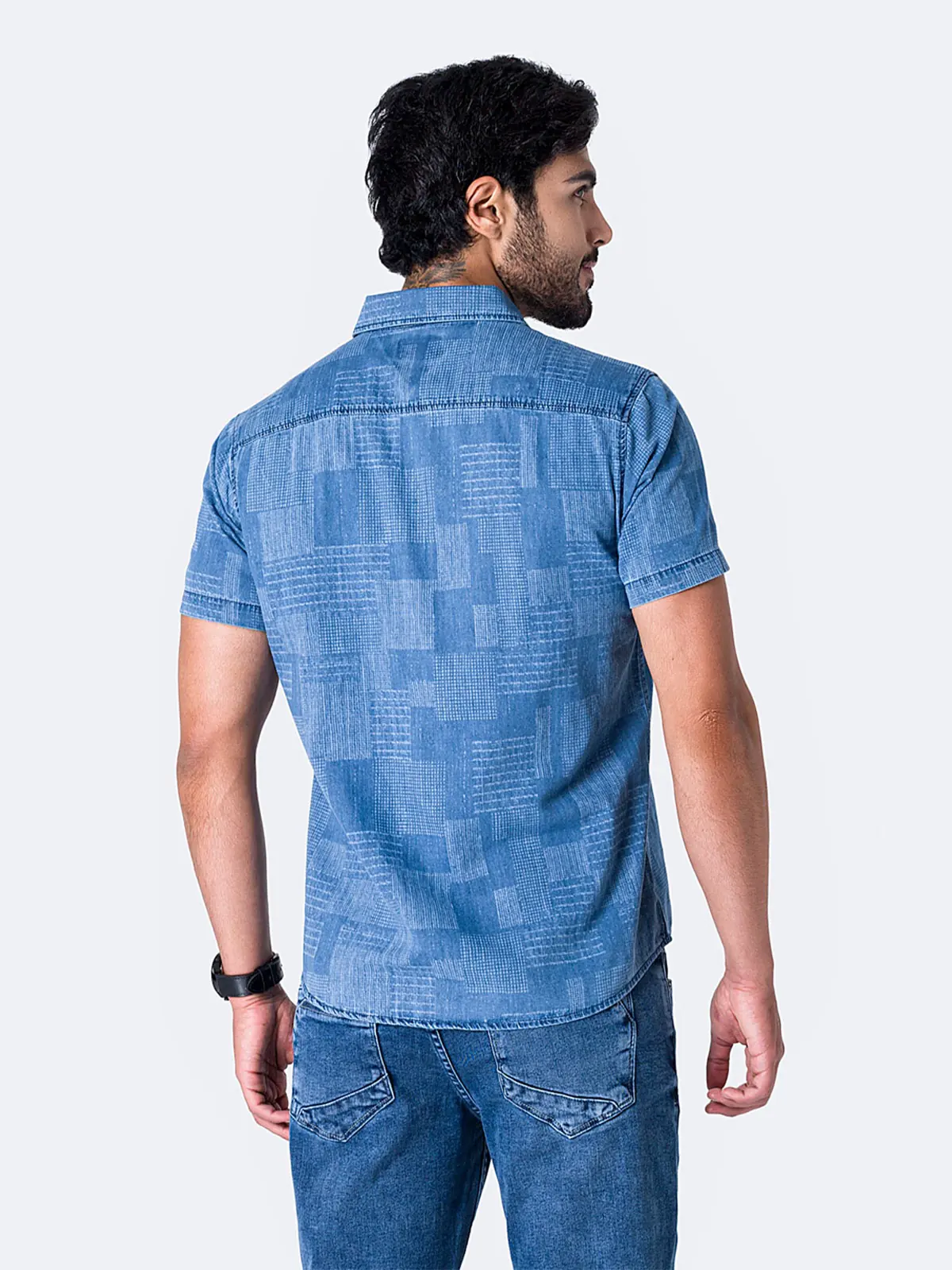 CAMISA MANGA LARGA DENIM HOMBRE PIONIER CELESTE - 2