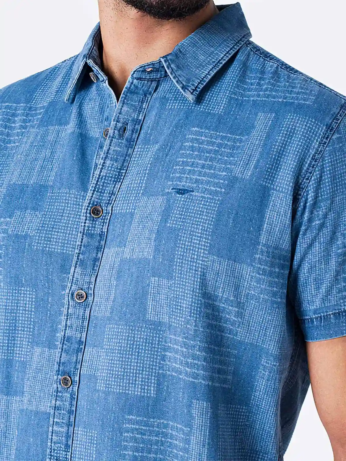 CAMISA MANGA LARGA DENIM HOMBRE PIONIER CELESTE - 4