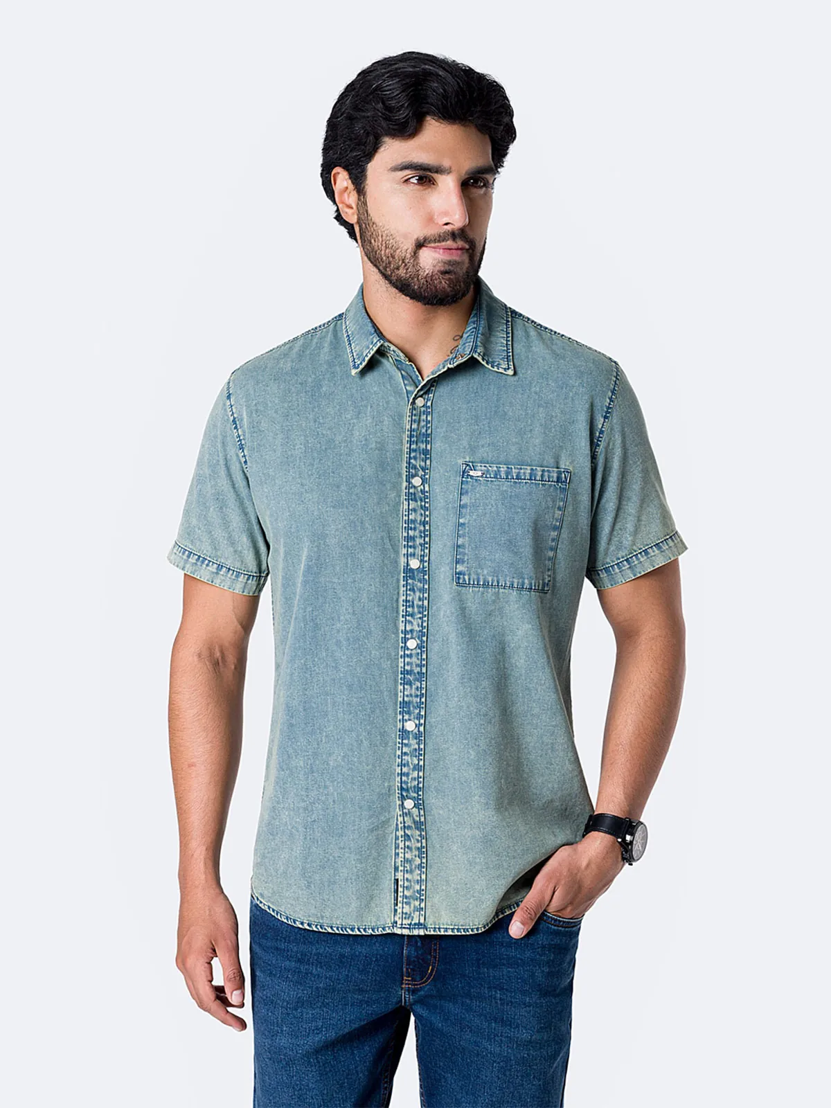 CAMISA MANGA CORTA REGULAR FIT HOMBRE PIONIER ZANTOS - 1