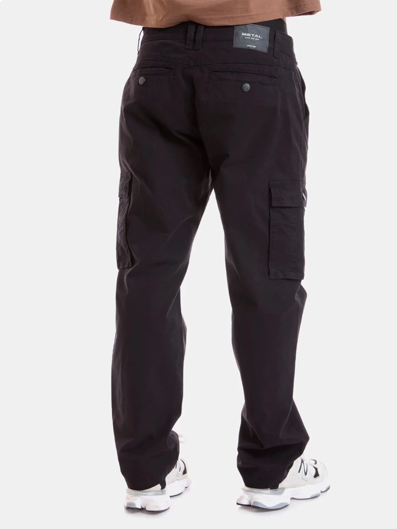 PANTALON ALGODÓN CARGO HOMBRE METAL JEANS NEGRO ALESSIO - 2