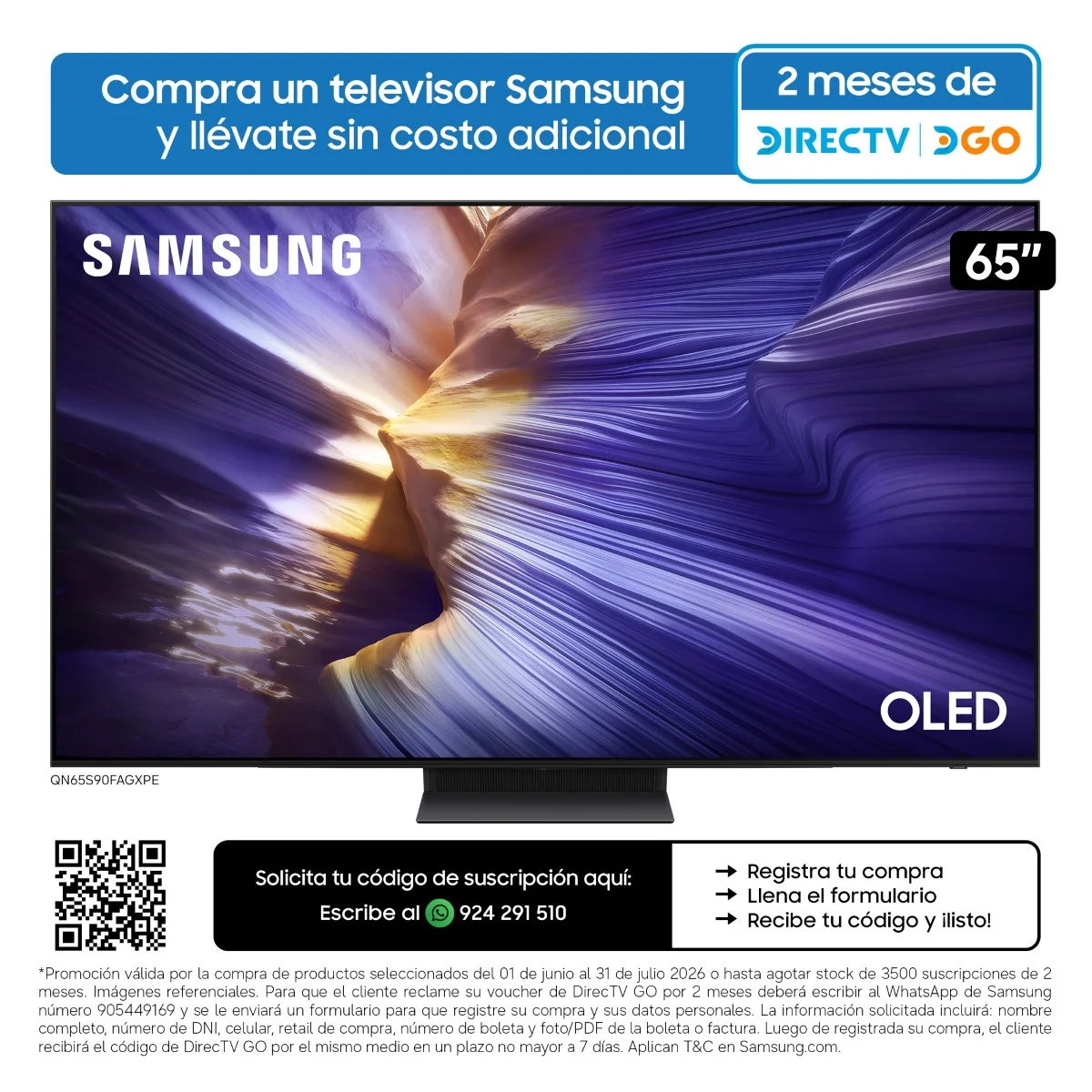 65'' OLED S90F VISION AI SMART TV (2025)