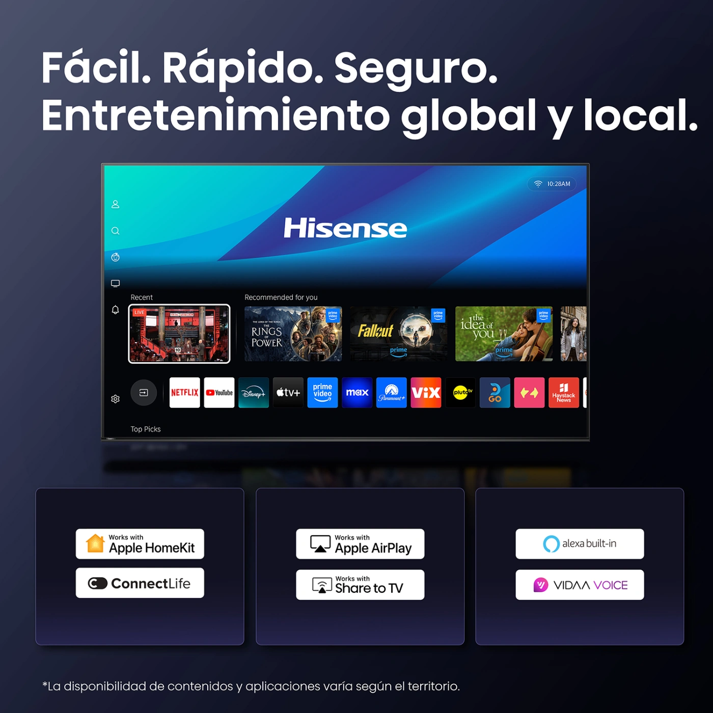 TELEVISOR SMART TV HISENSE 4K ULTRA HD 65” 65U6QV - 9