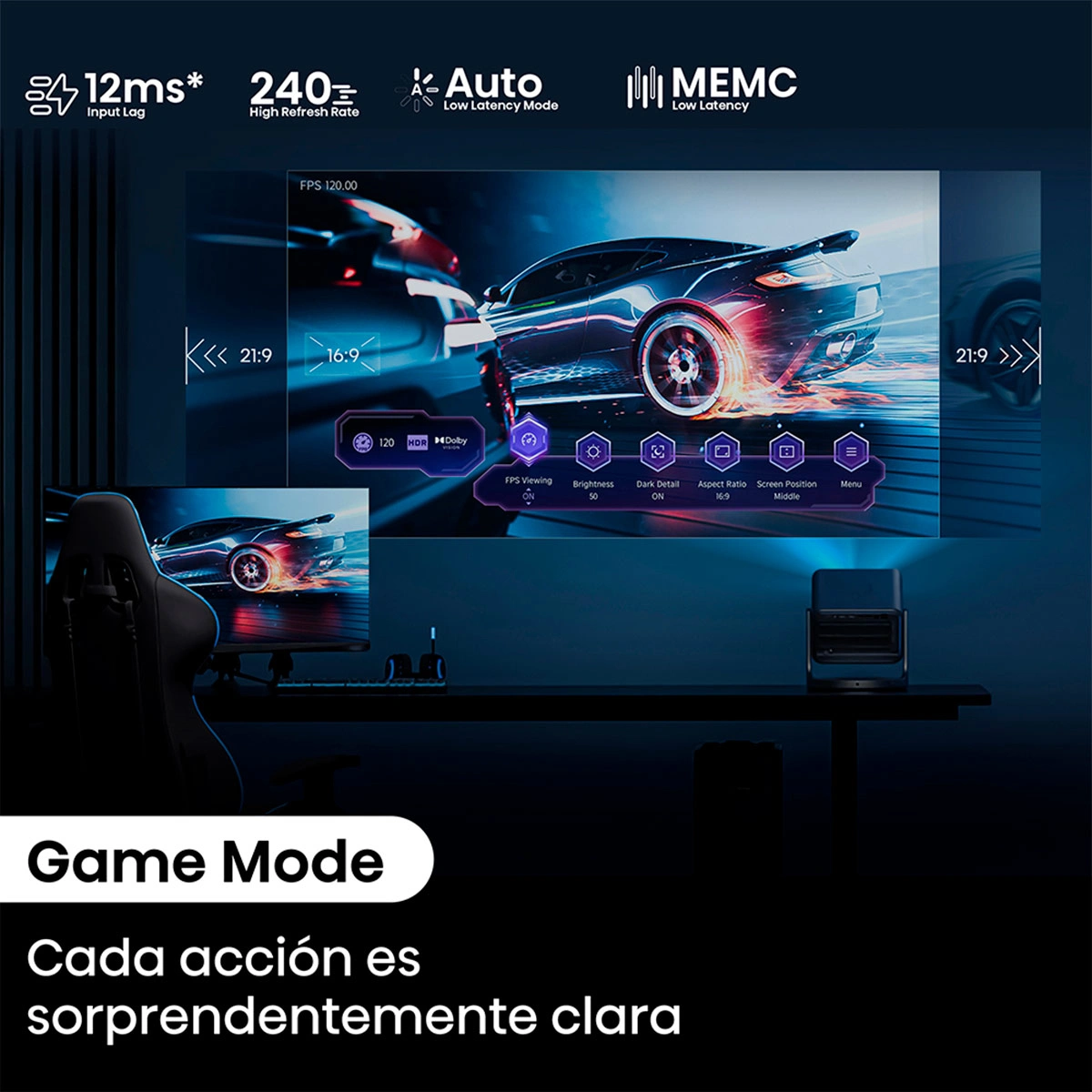 PROYECTOR HISENSE 4K UHD C2 2000 LÚMENES - 12
