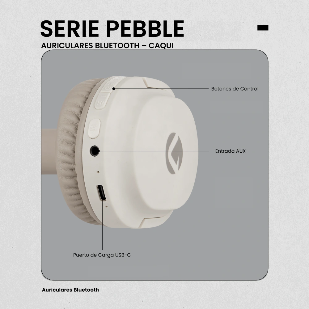 AUDÍFONOS VOLKANO ON EAR PEBBLE SERIES BLUETOOTH - 3