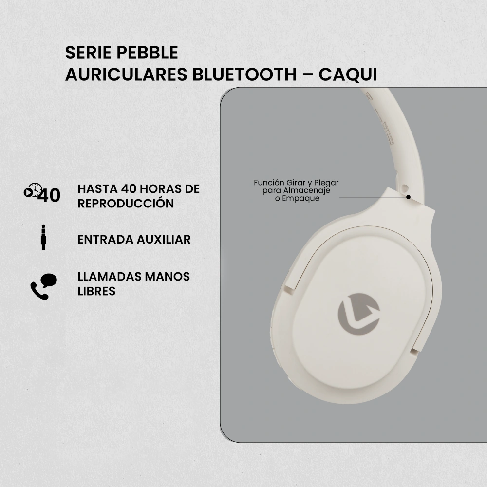 AUDÍFONOS VOLKANO ON EAR PEBBLE SERIES BLUETOOTH - 4